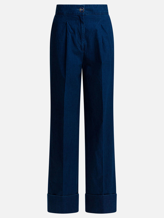 Wide-leg jeans Denim  Blue - Valentino Women | PDP | VIETTI Online Store 
