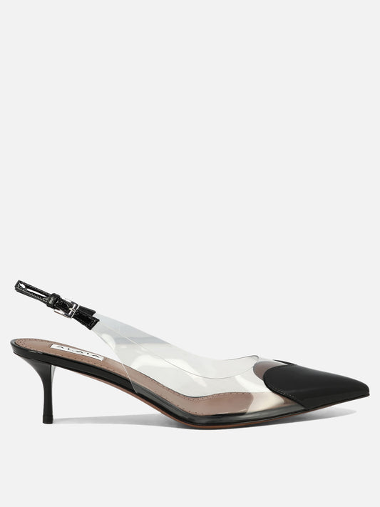 Slingbacks 50% patent calfskin 50% polyurethane - 95% leather 5% rubber  Black - Alaïa Women | PDP | VIETTI Online Store 
