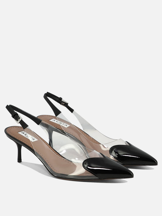 Slingbacks 50% patent calfskin 50% polyurethane - 95% leather 5% rubber  Black - Alaïa Women | PDP | VIETTI Online Store | 2
