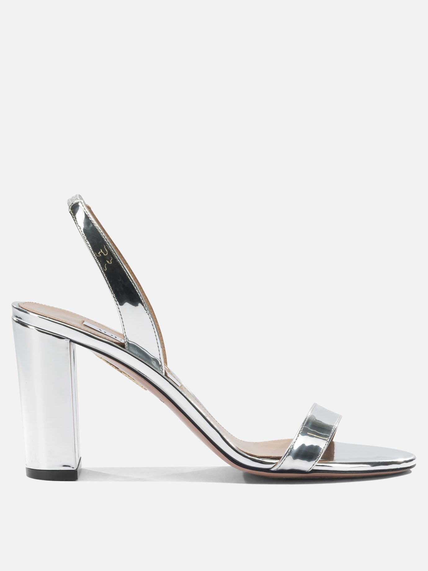 Heeled sandals 40% polyester 38% polyurethane 22% thermoplastic polyurethane - 100% calf leather  Silver - Aquazzura Women | PDP | VIETTI Online Store | thumbnail