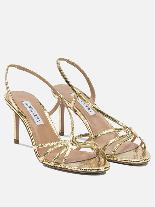 Heeled sandals 100% goat leather - 100% calf leather  Gold - Aquazzura Women | PLP | VIETTI Online Store | 2
