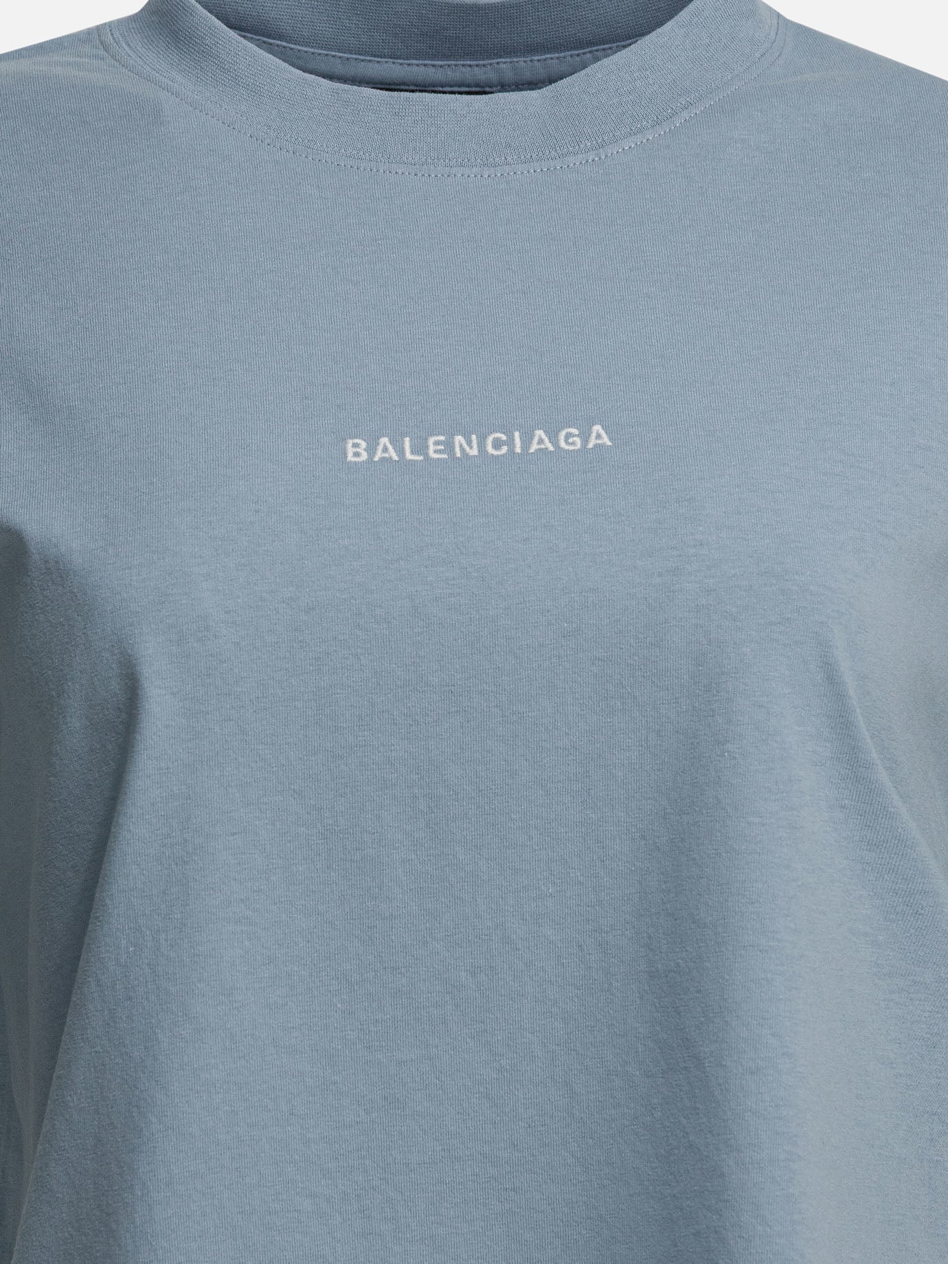 Crewneck t-shirts Logo  Light blue - Balenciaga Women | PDP | VIETTI Online Store | thumbnail_3