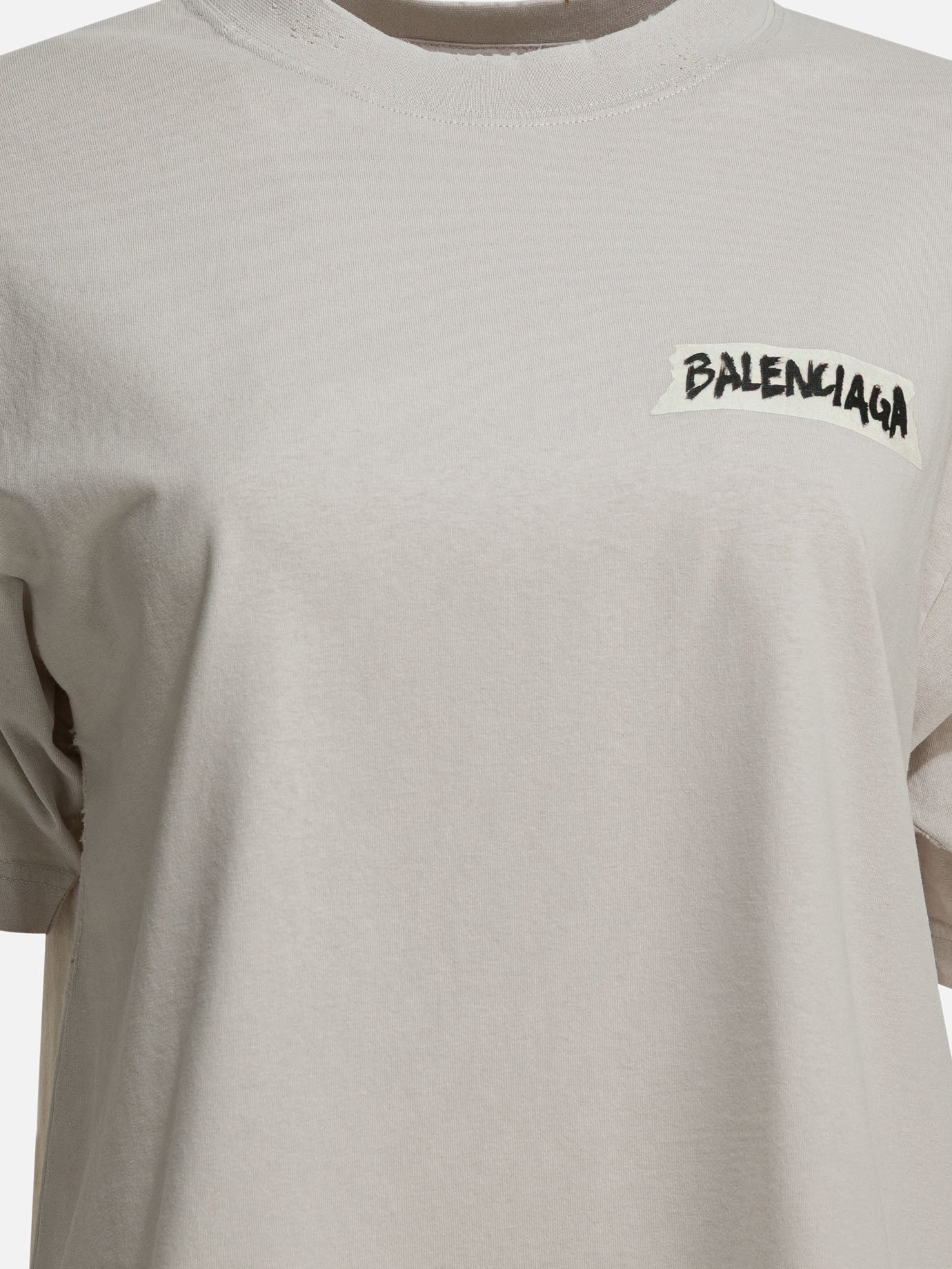 Crewneck t-shirts Logo  White - Balenciaga Women | PDP | VIETTI Online Store | thumbnail_3