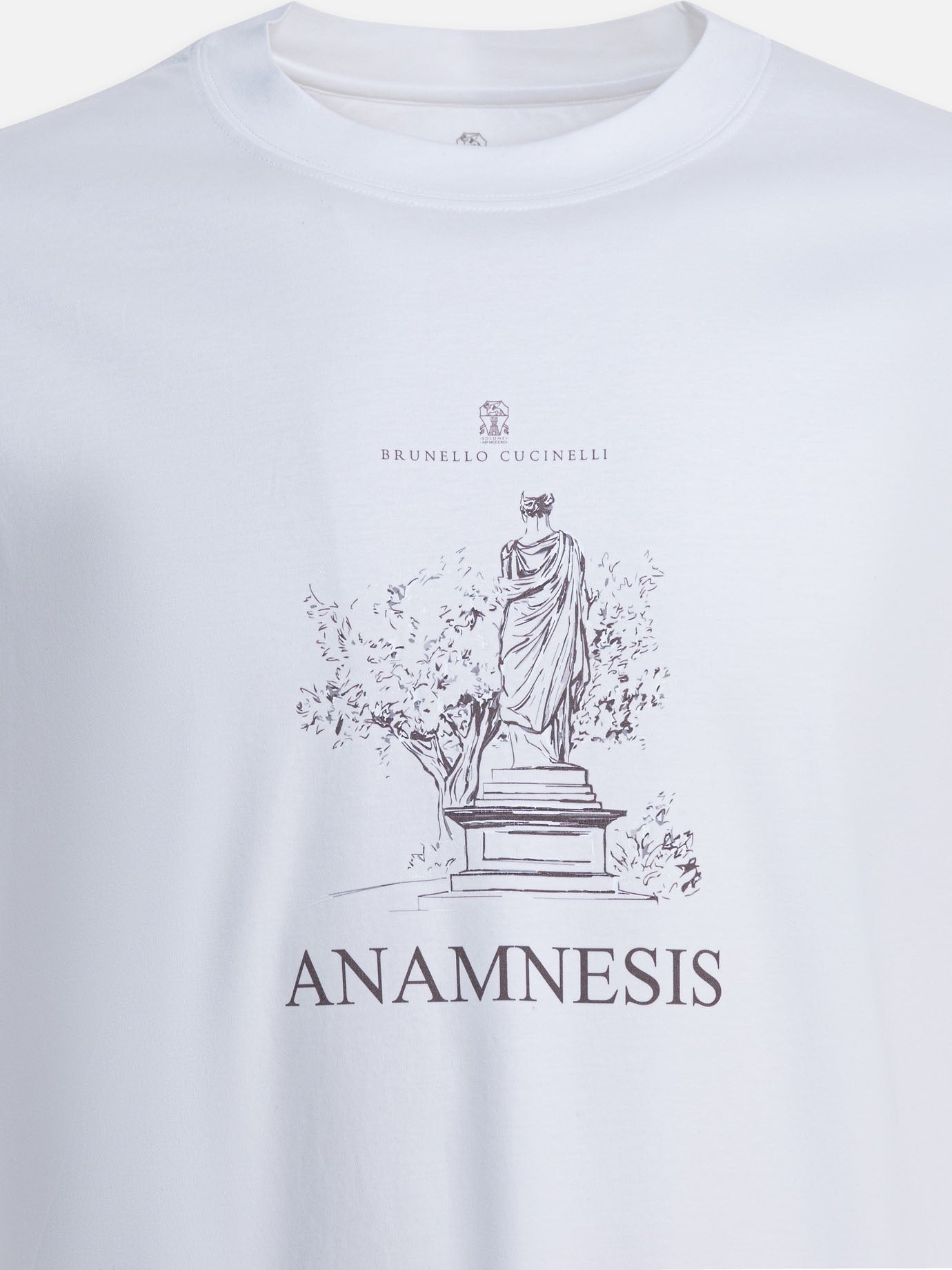 Crewneck t-shirts Print  White - Brunello Cucinelli Men | PDP | VIETTI Online Store | thumbnail_3