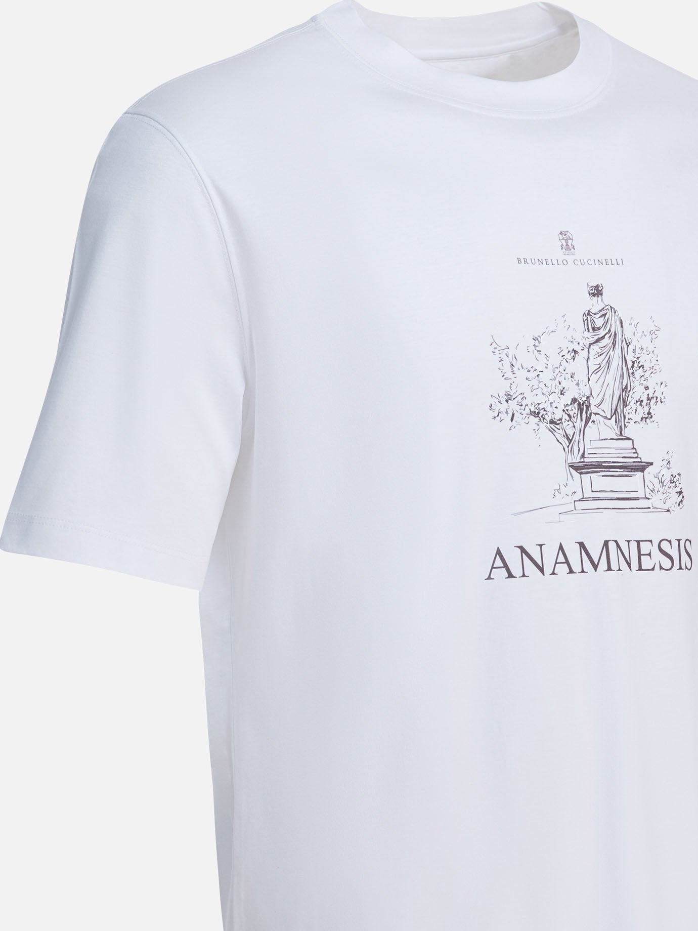 Crewneck t-shirts Print  White - Brunello Cucinelli Men | PDP | VIETTI Online Store | thumbnail_4