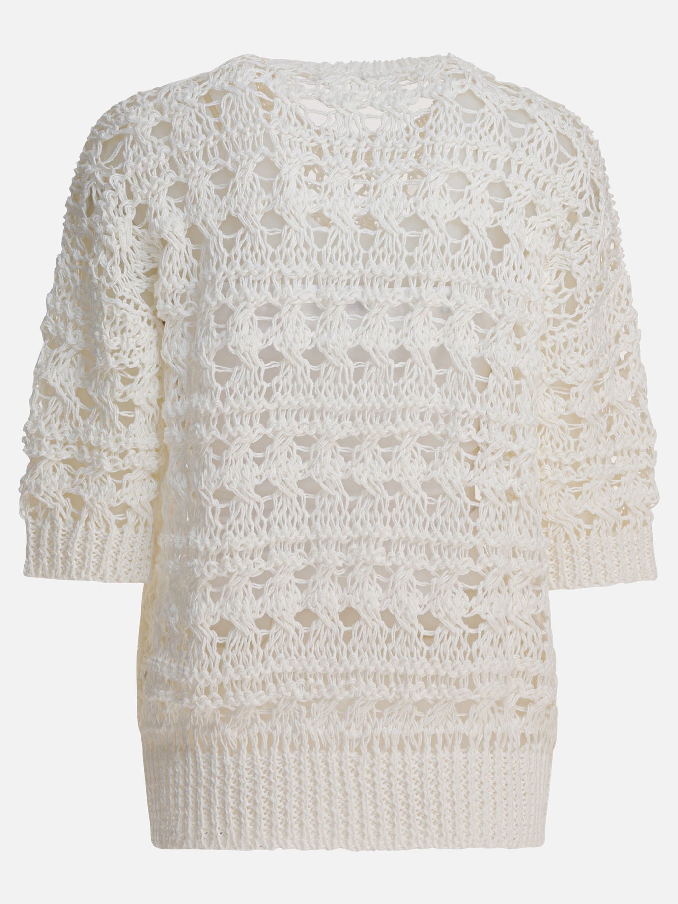 Maglioni girocollo Textured knit  Bianco - Brunello Cucinelli Donna | PDP | VIETTI Online Store | Zoom-Modal_2
