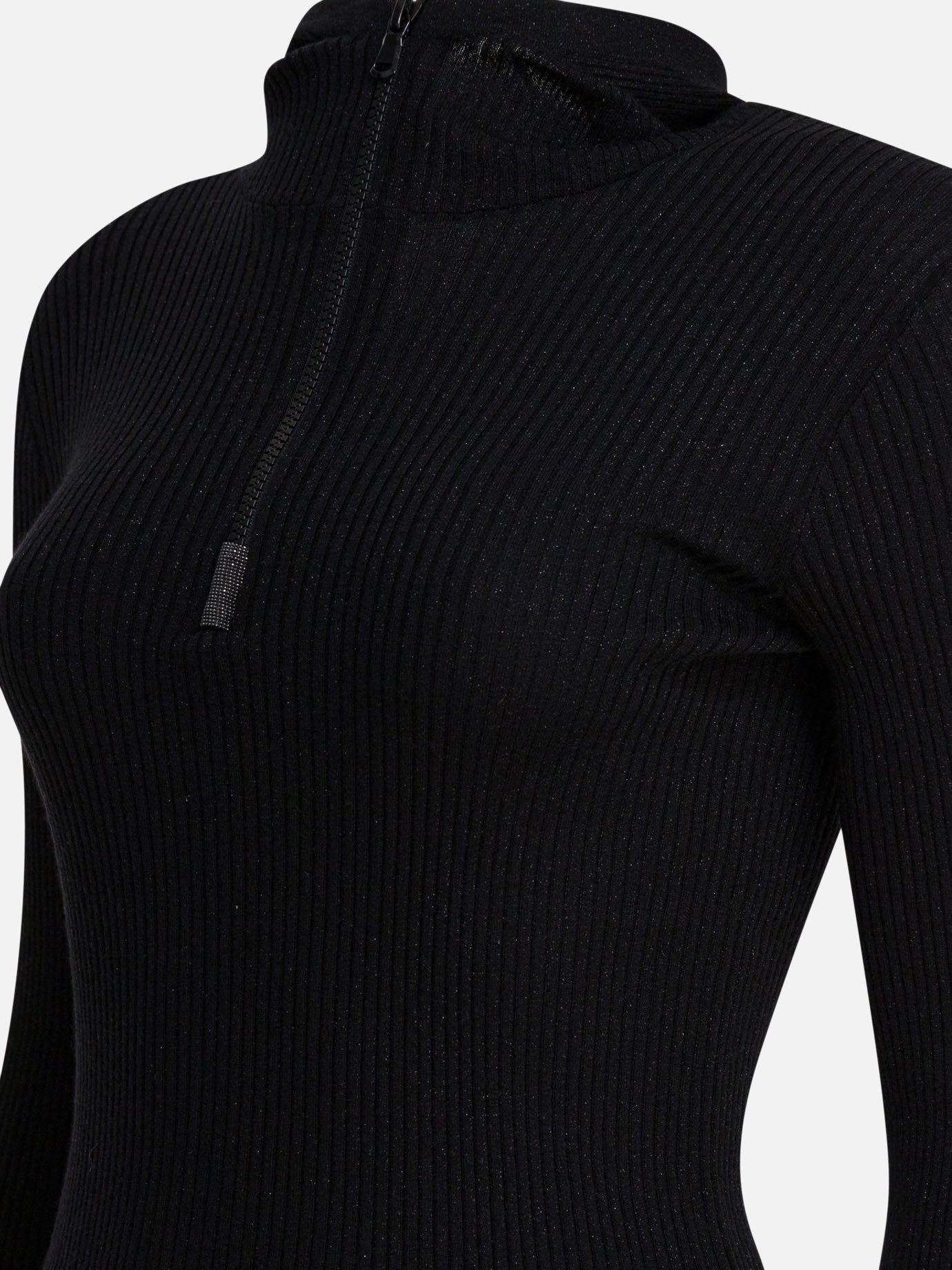 Maglioni con cappuccio Solid colour  Nero - Brunello Cucinelli Donna | PDP | VIETTI Online Store | Zoom-Modal_4
