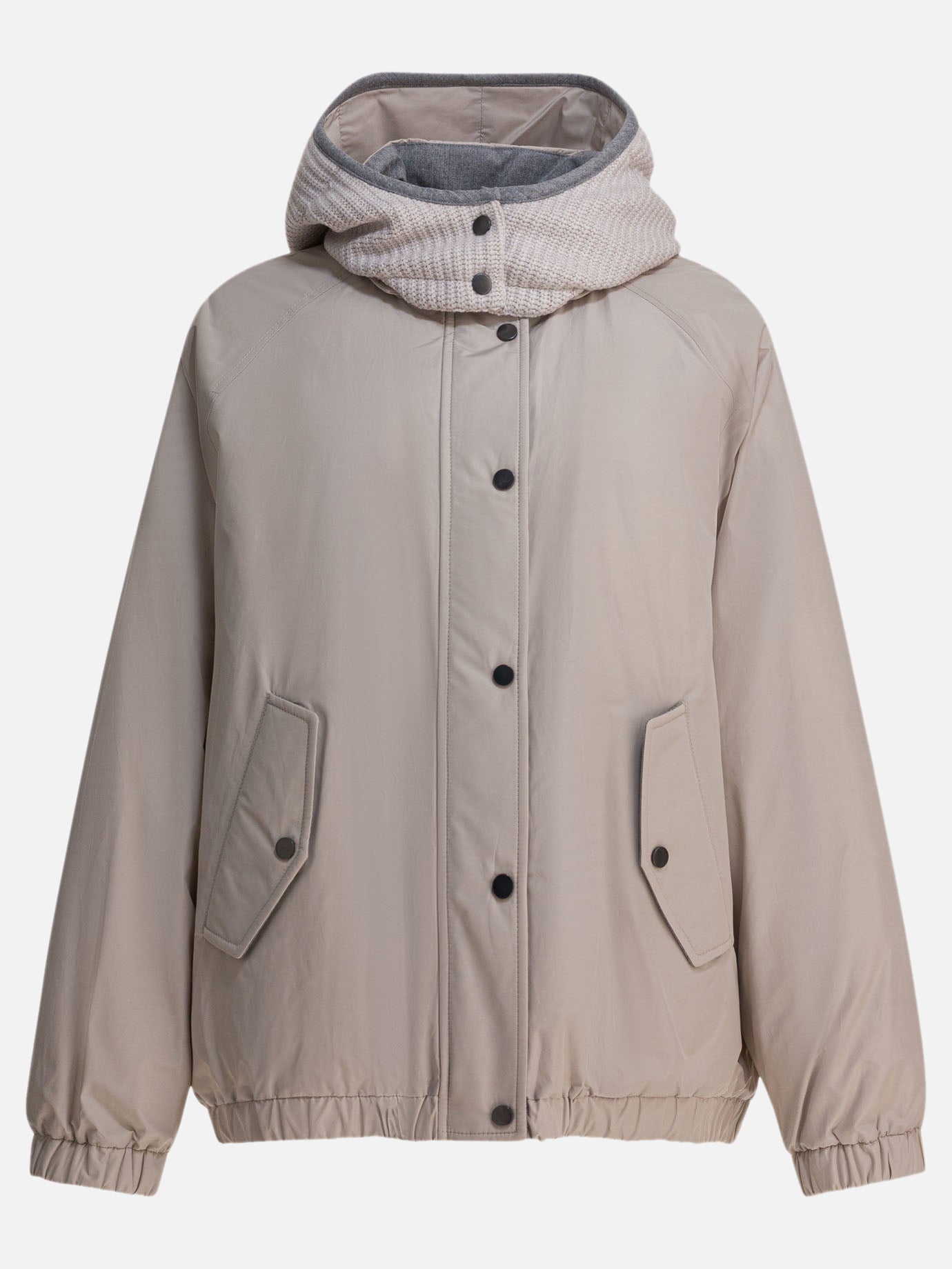 Piumini corti Solid colour  Grigio - Brunello Cucinelli Donna | PDP | VIETTI Online Store | thumbnail