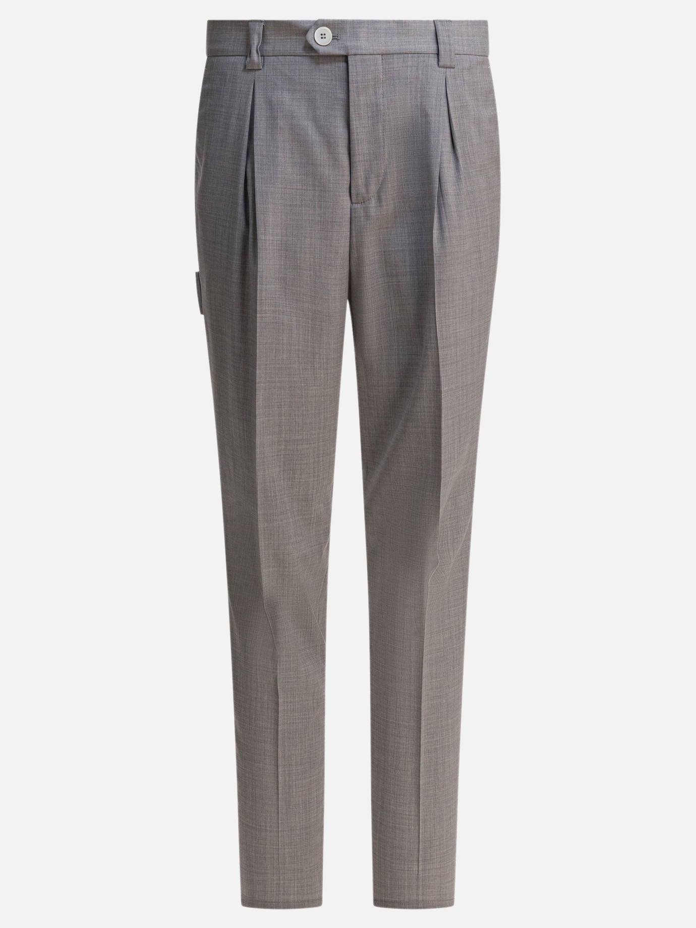 Tailored trousers Solid colour  Grey - Brunello Cucinelli Men | PDP | VIETTI Online Store | Zoom-Modal
