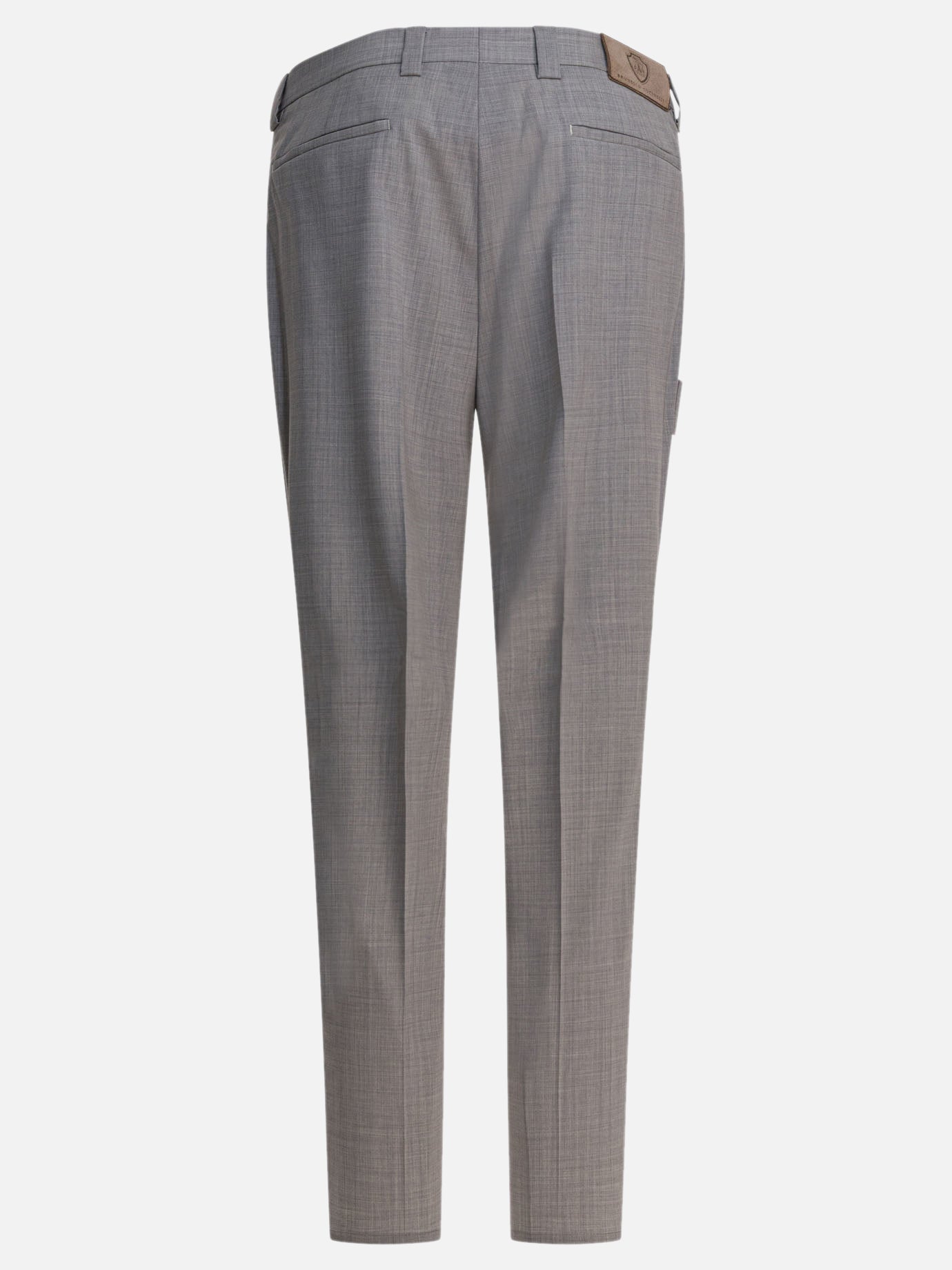 Tailored trousers Solid colour  Grey - Brunello Cucinelli Men | PDP | VIETTI Online Store | Zoom-Modal_2
