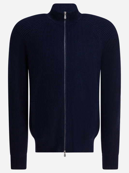 Maglioni con zip Solid colour  Blu - Brunello Cucinelli Uomo | VIETTI Online Store 

