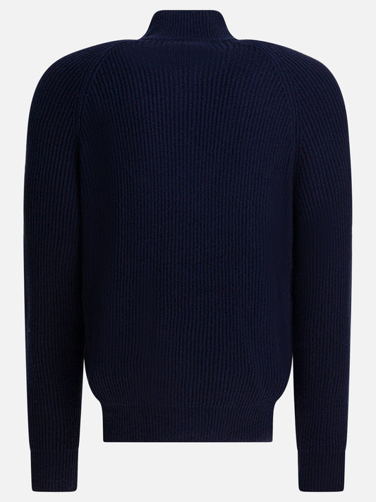 Maglioni con zip Solid colour  Blu - Brunello Cucinelli Uomo | VIETTI Online Store | 2
