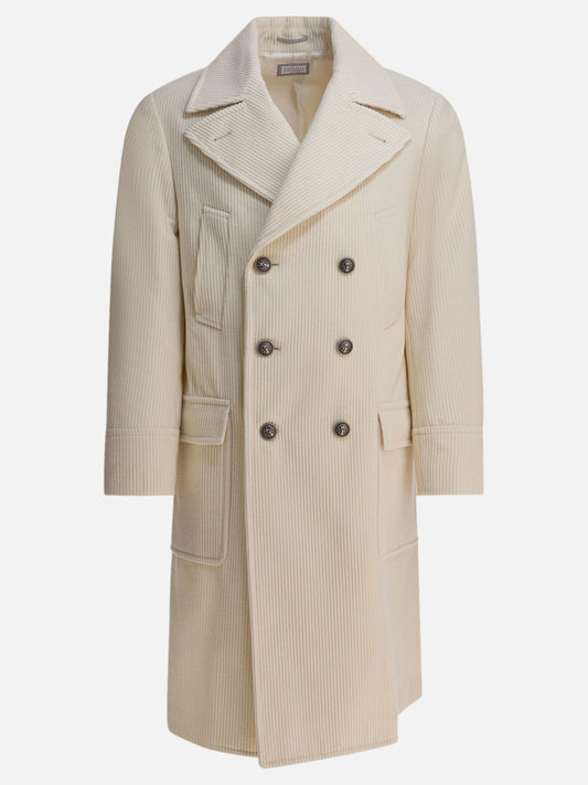 Cappotti lunghi Solid colour  Bianco - Brunello Cucinelli Uomo | VIETTI Online Store 

