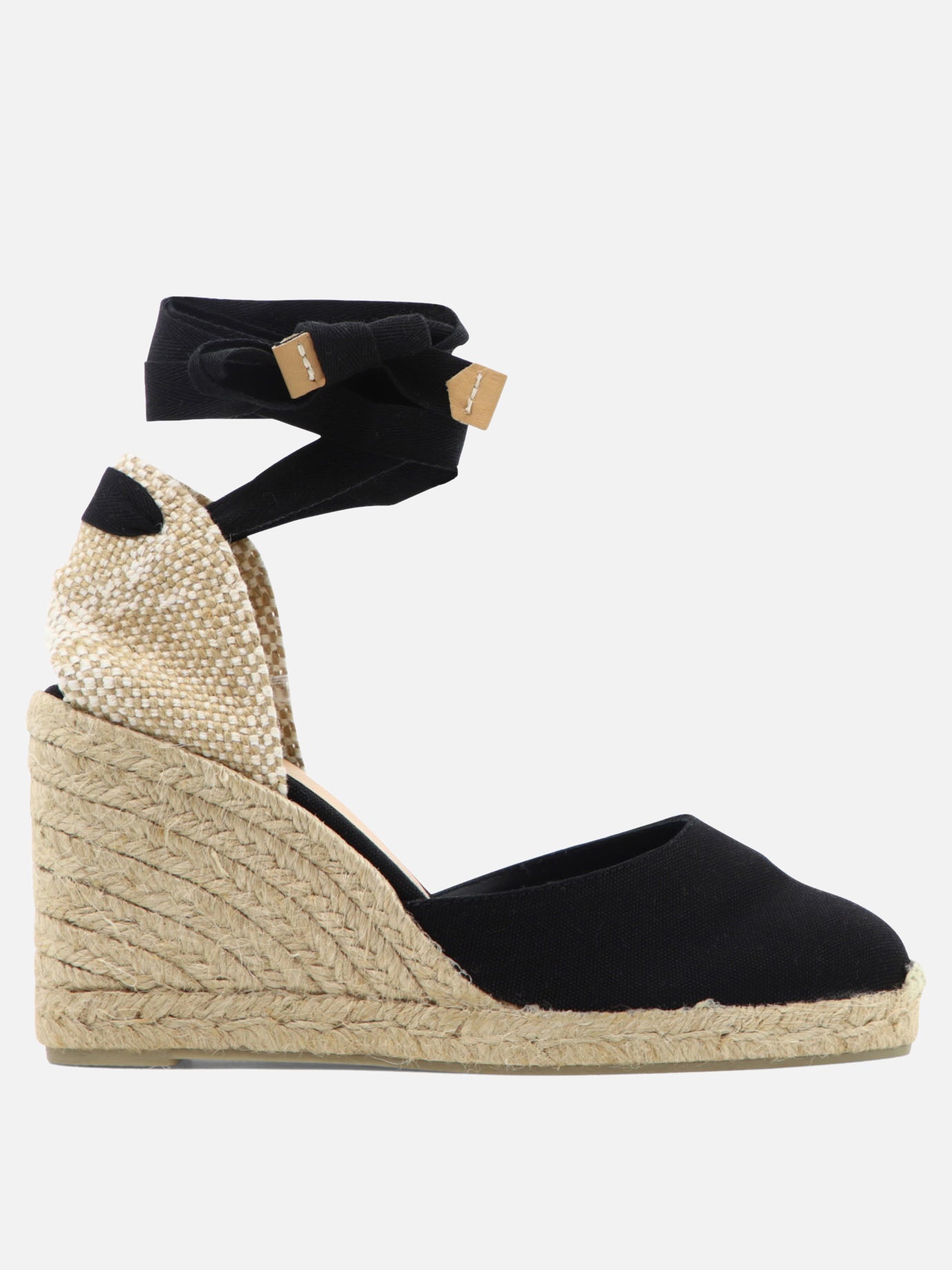 Heeled espadrilles 100% organic cotton - 100% rubber  Black - Castañer Women | PDP | VIETTI Online Store | thumbnail