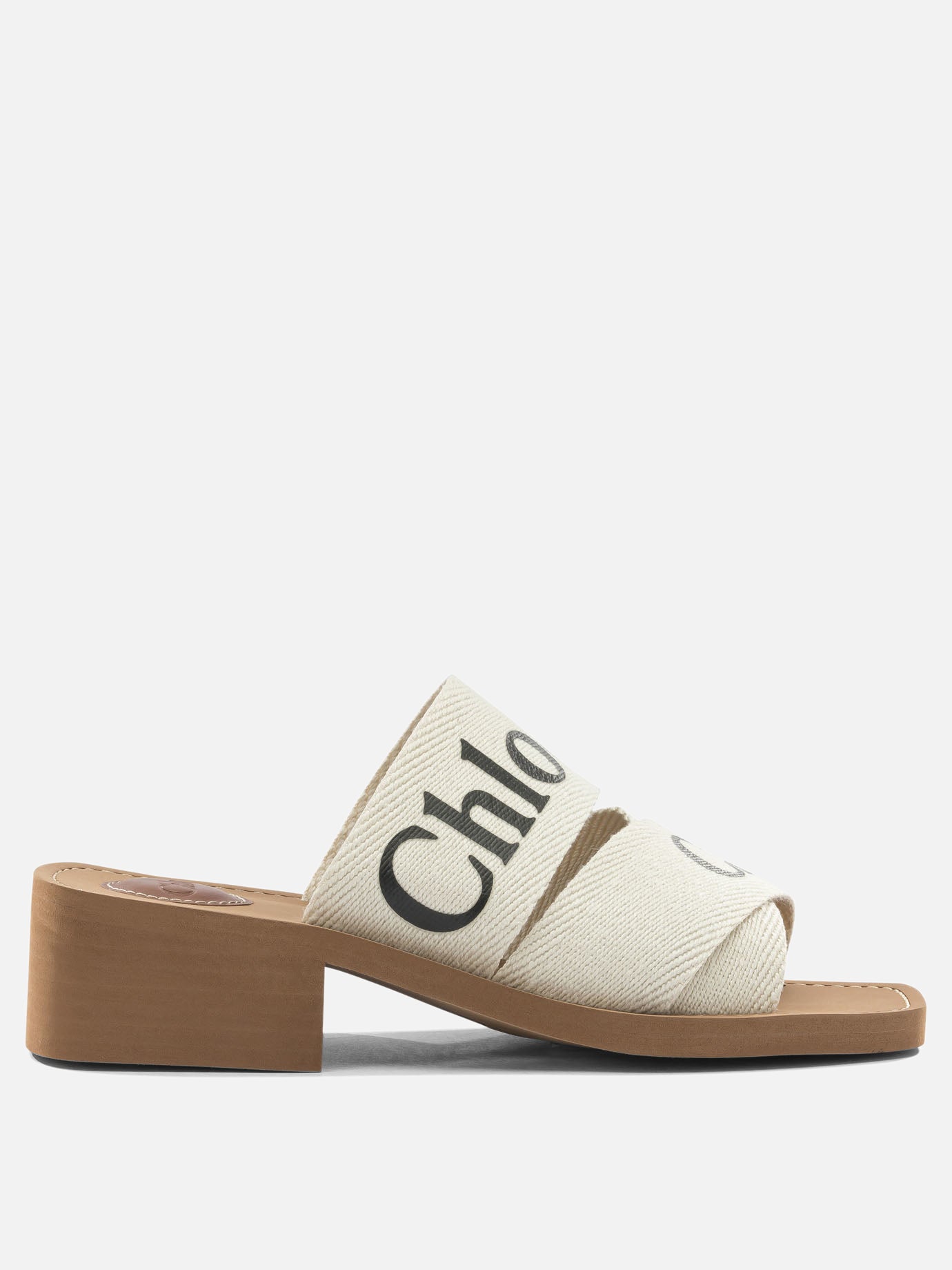Heeled sandals 90% linen 10% polyester - 100% ethylene vinyl acetate  White - Chloé Women | PDP | VIETTI Online Store | Zoom-Modal
