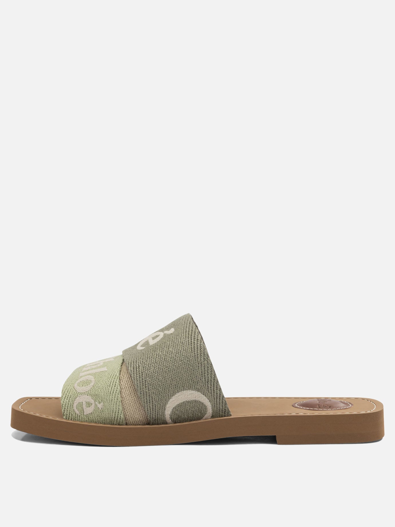 Flat sandals 90% linen 10% polyester - 100% ethylene vinyl acetate  Green - Chloé Women | PDP | VIETTI Online Store | thumbnail_3