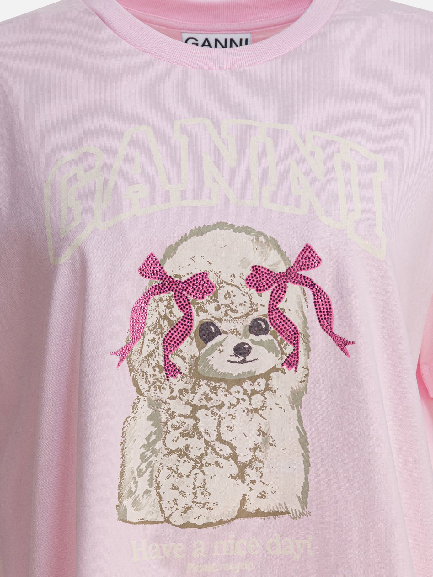 Crewneck t-shirts Logo  Pink - Ganni Women | PDP | VIETTI Online Store | Zoom-Modal_3
