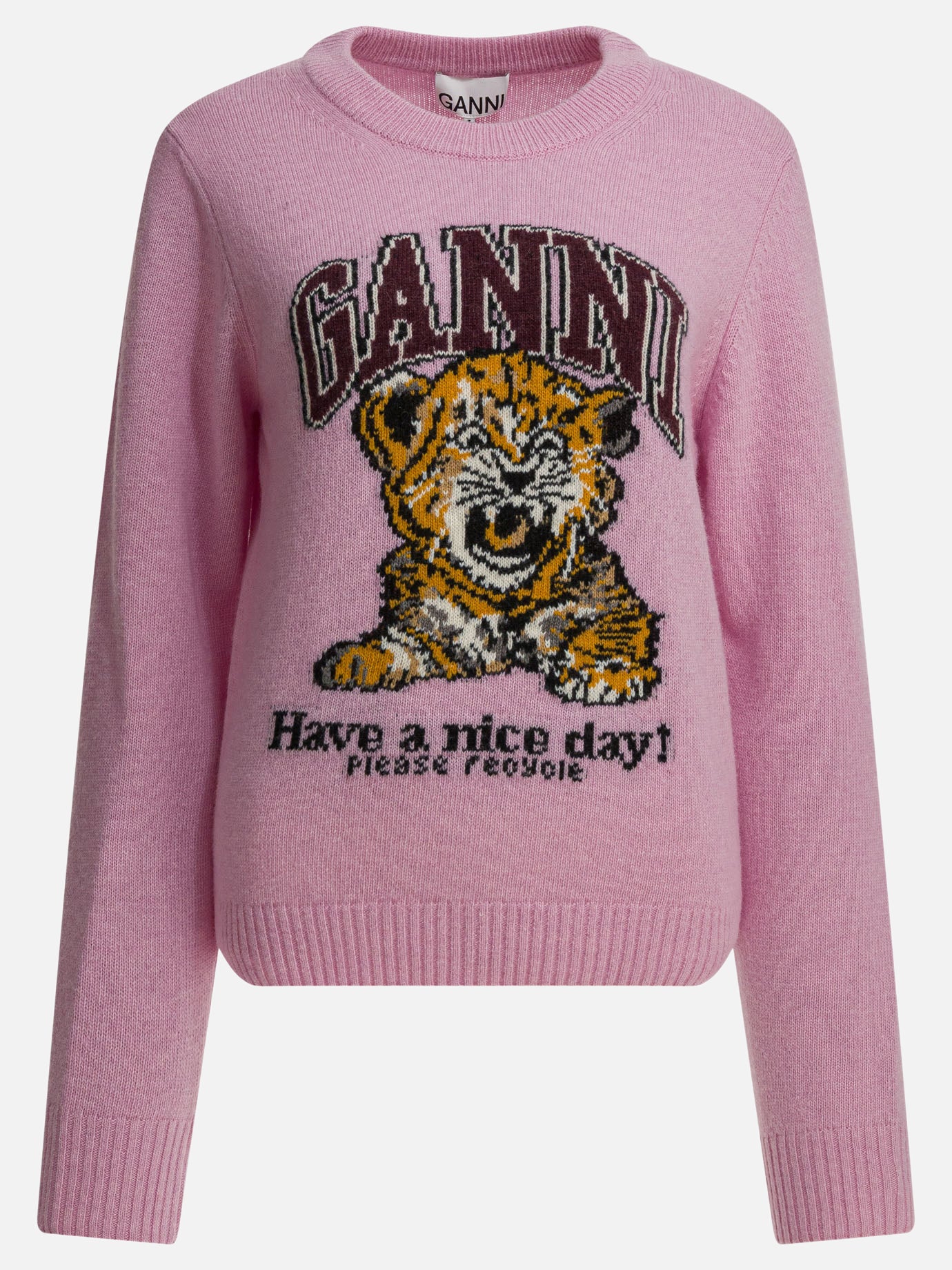 Crewneck sweaters Graphics  Pink - Ganni Women | PDP | VIETTI Online Store | Zoom-Modal
