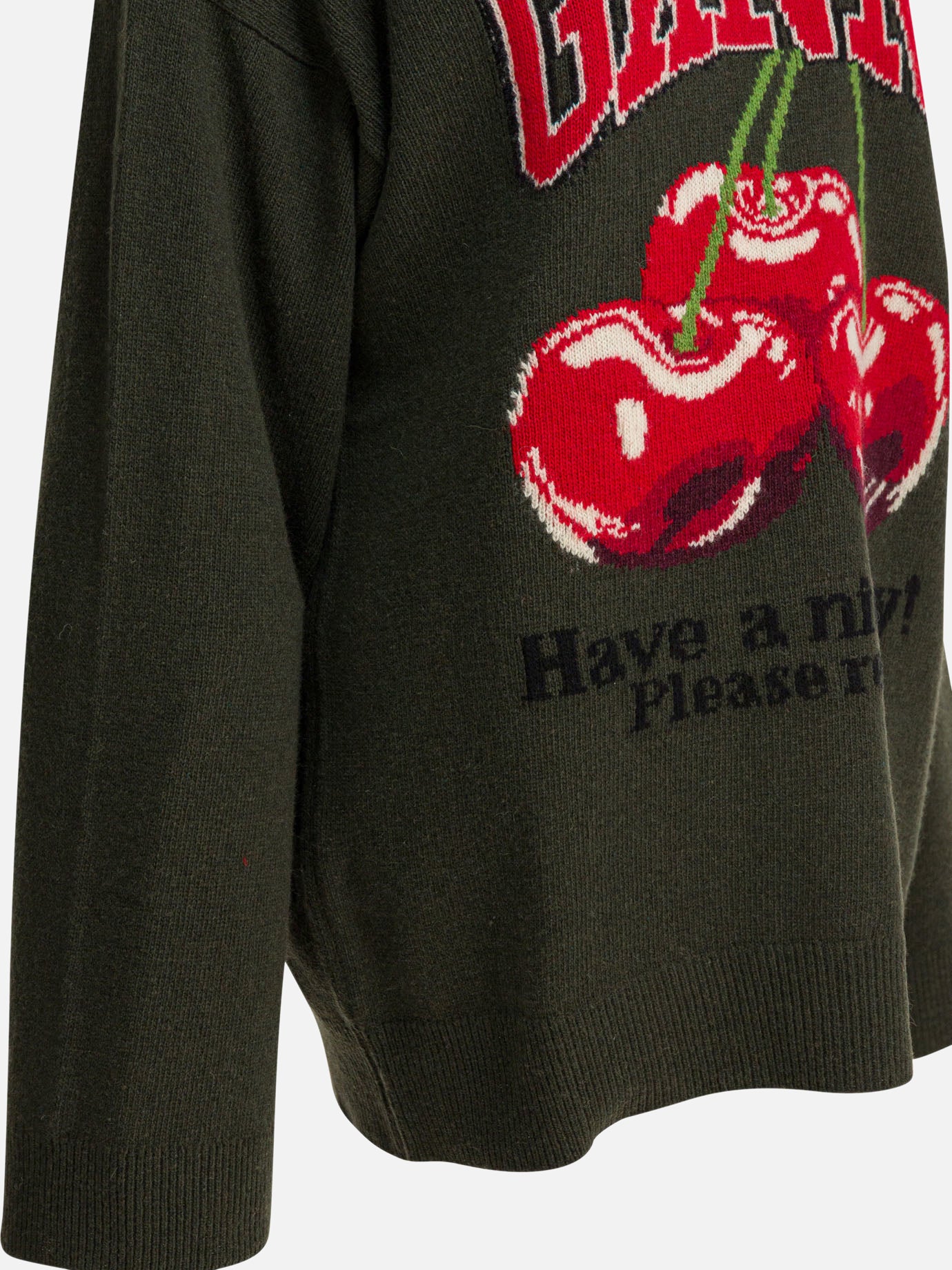 Crewneck sweaters Logo  Green - Ganni Women | PDP | VIETTI Online Store | thumbnail_4