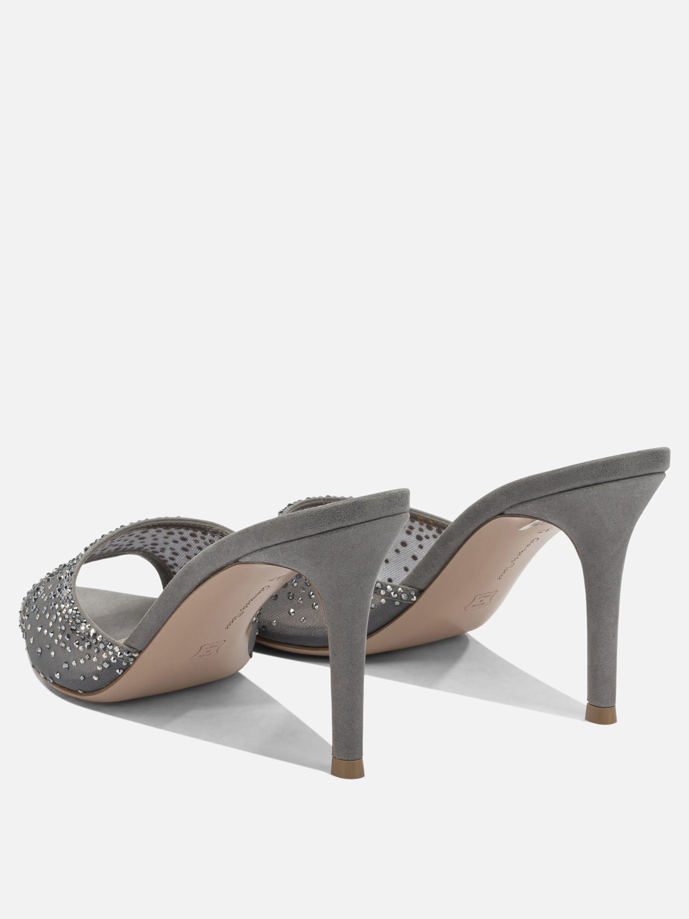 Heeled sandals 70% fabric 30% suede - 100% leather  Grey - Gianvito Rossi Women | PDP | VIETTI Online Store | thumbnail_4
