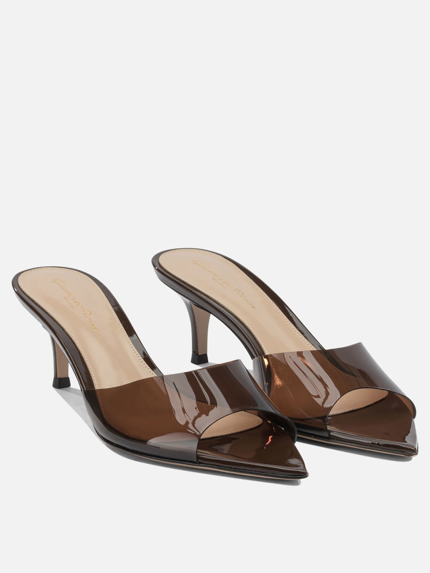 Mules 100% thermoplastic polyurethane - 100% leather  Brown - Gianvito Rossi Women | PDP | VIETTI Online Store | thumbnail_2