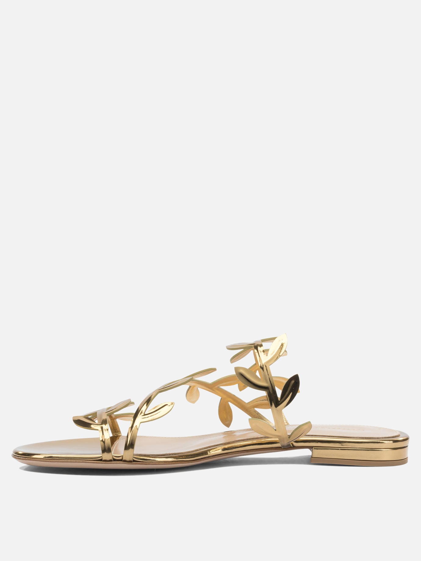 Flat sandals 100% leather - 100% leather  Gold - Gianvito Rossi Women | PDP | VIETTI Online Store | thumbnail_3