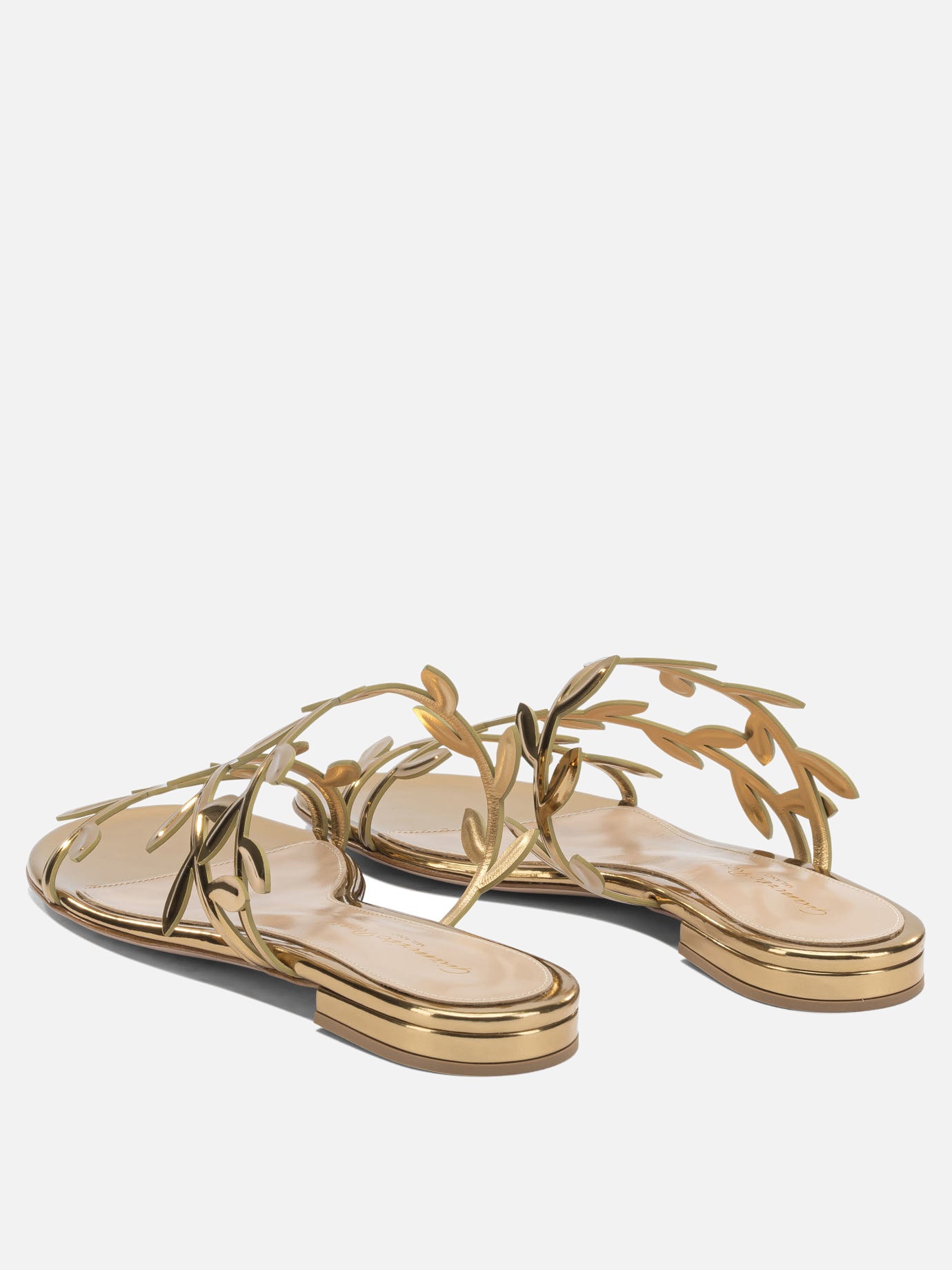 Flat sandals 100% leather - 100% leather  Gold - Gianvito Rossi Women | PDP | VIETTI Online Store | thumbnail_4