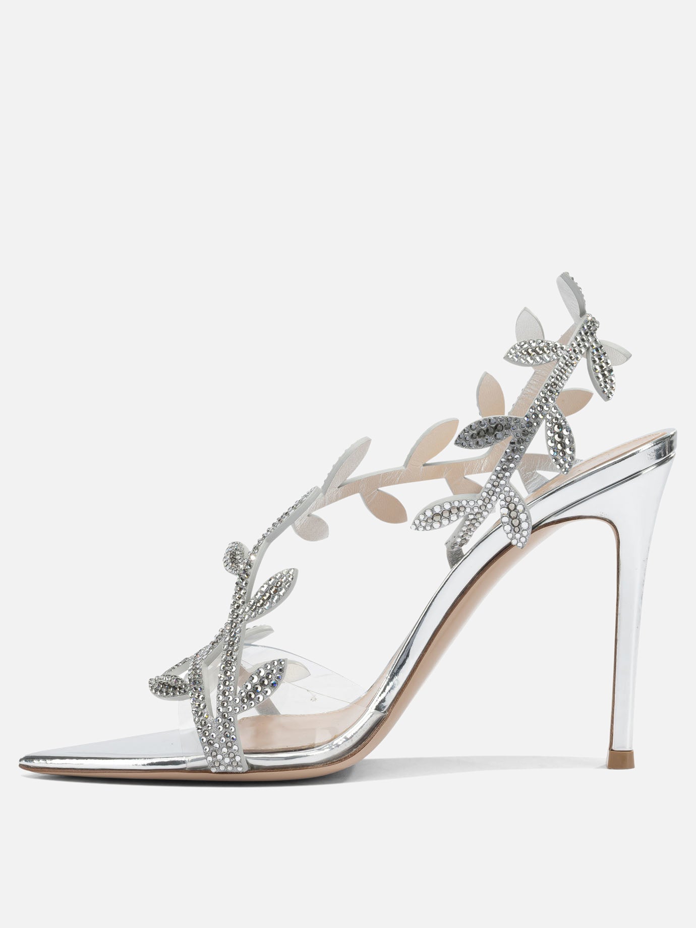 Heeled sandals 80% suede 20% thermoplastic polyurethane - 100% leather  Silver - Gianvito Rossi Women | PDP | VIETTI Online Store | Zoom-Modal_3
