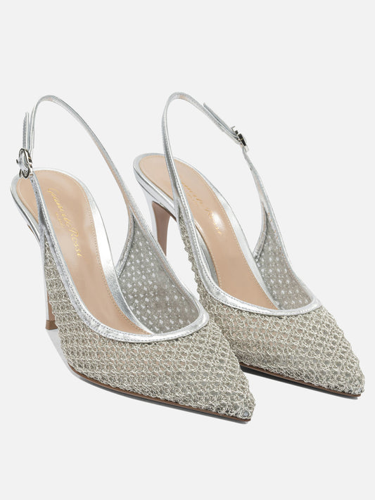 Slingbacks 90% fabric 10% leather - 100% leather  Silver - Gianvito Rossi Women | VIETTI Online Store | 2

