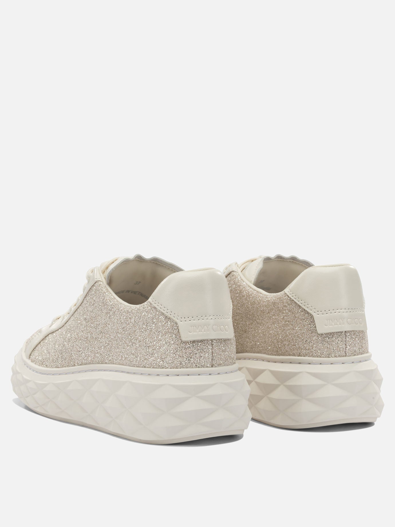 Low top sneakers 70% leather 24% textile 5% metal 1% rubber - 100% rubber  Gold - Jimmy Choo Women | PDP | VIETTI Online Store | Zoom-Modal_4
