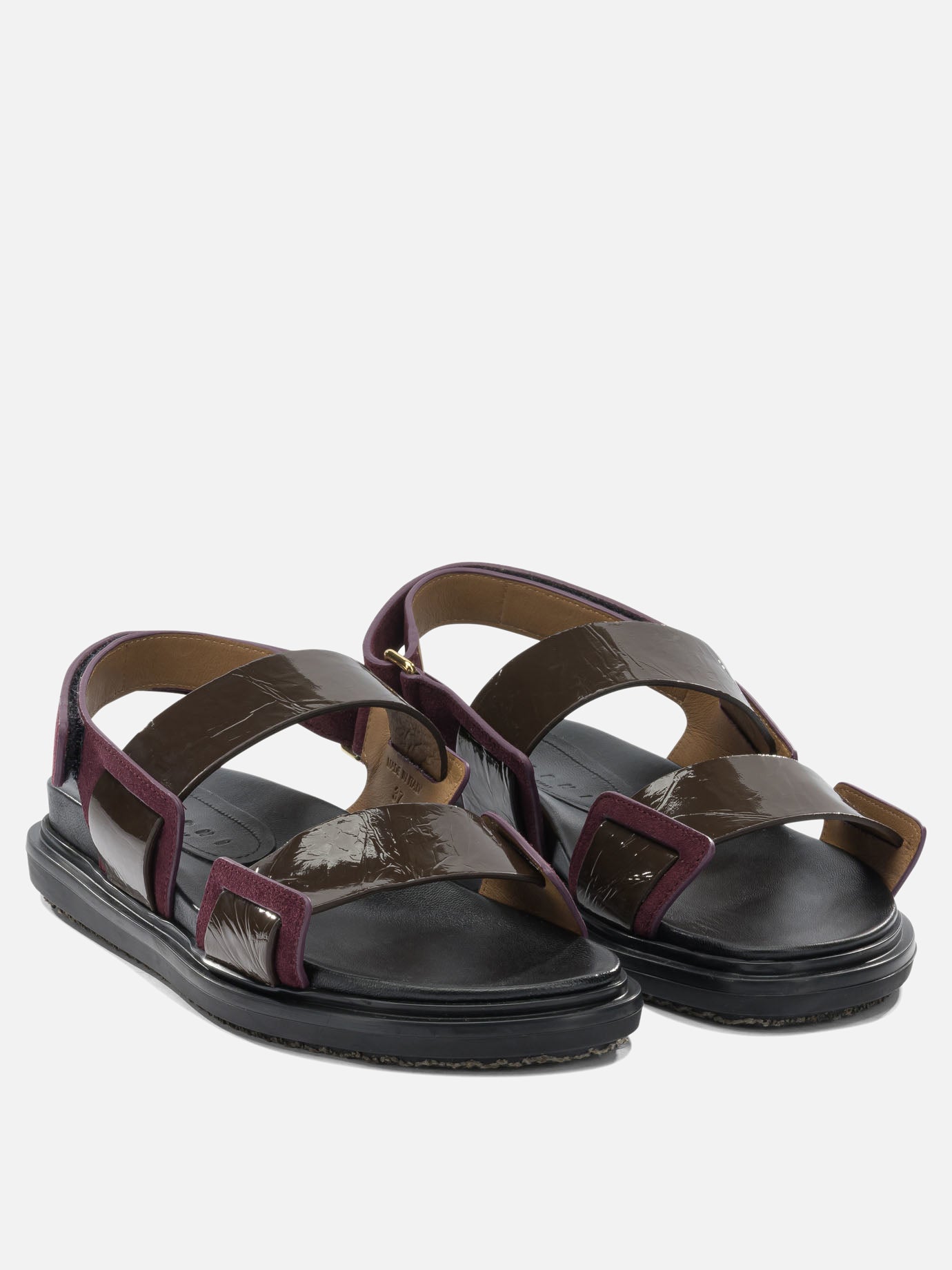 Flat sandals 100% calf leather - 100% rubber  Bordeaux - Marni Women | PDP | VIETTI Online Store | Zoom-Modal_2
