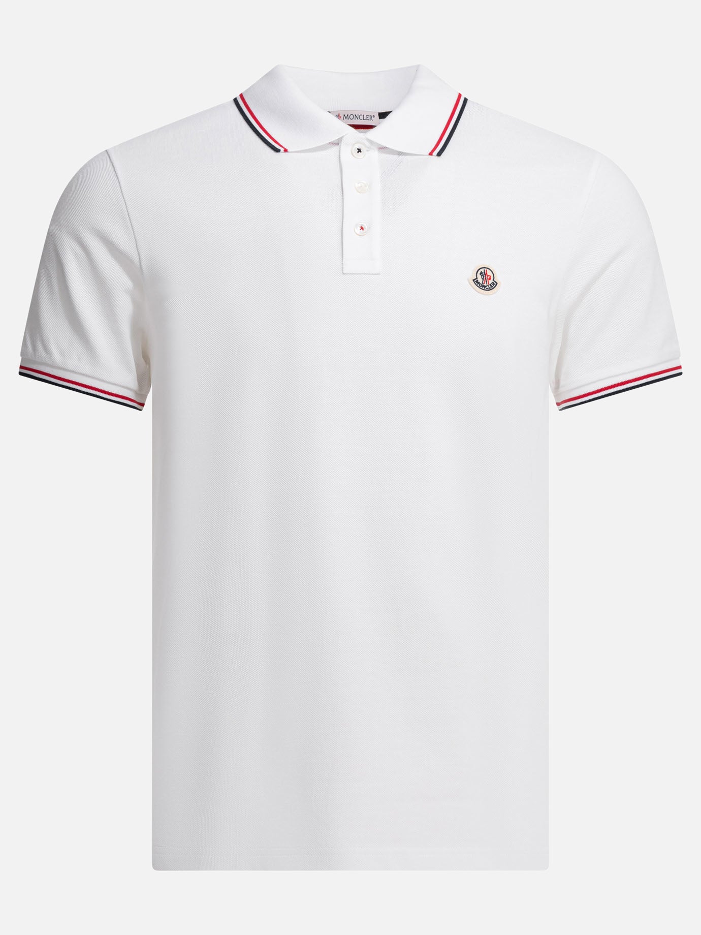 Polo shirts with buttons Logo  White - Moncler Men | PDP | VIETTI Online Store | thumbnail
