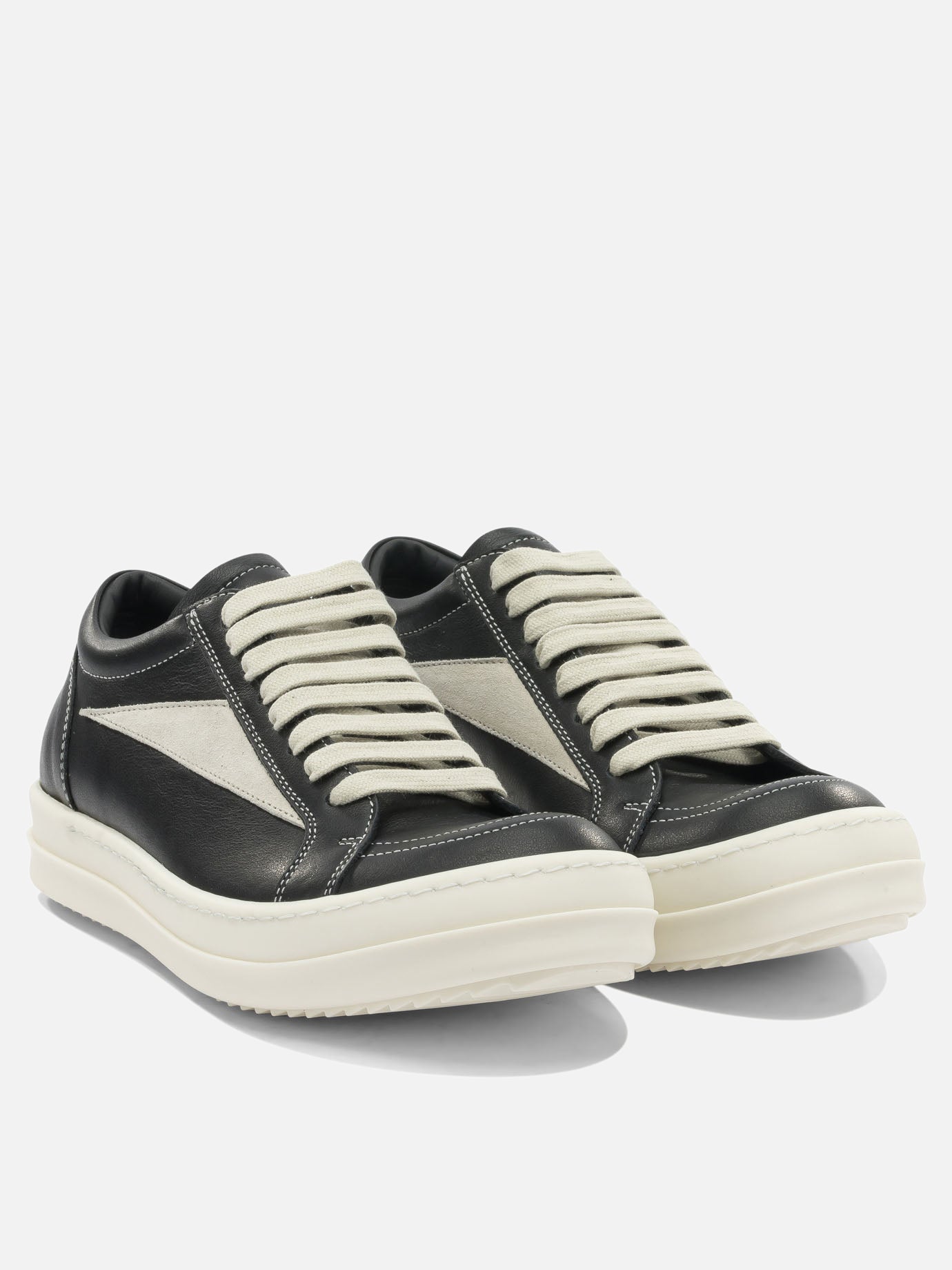 Low top sneakers 100% cow leather - 100% thermoplastic rubber  Black - Rick Owens Women | PDP | VIETTI Online Store | thumbnail_2