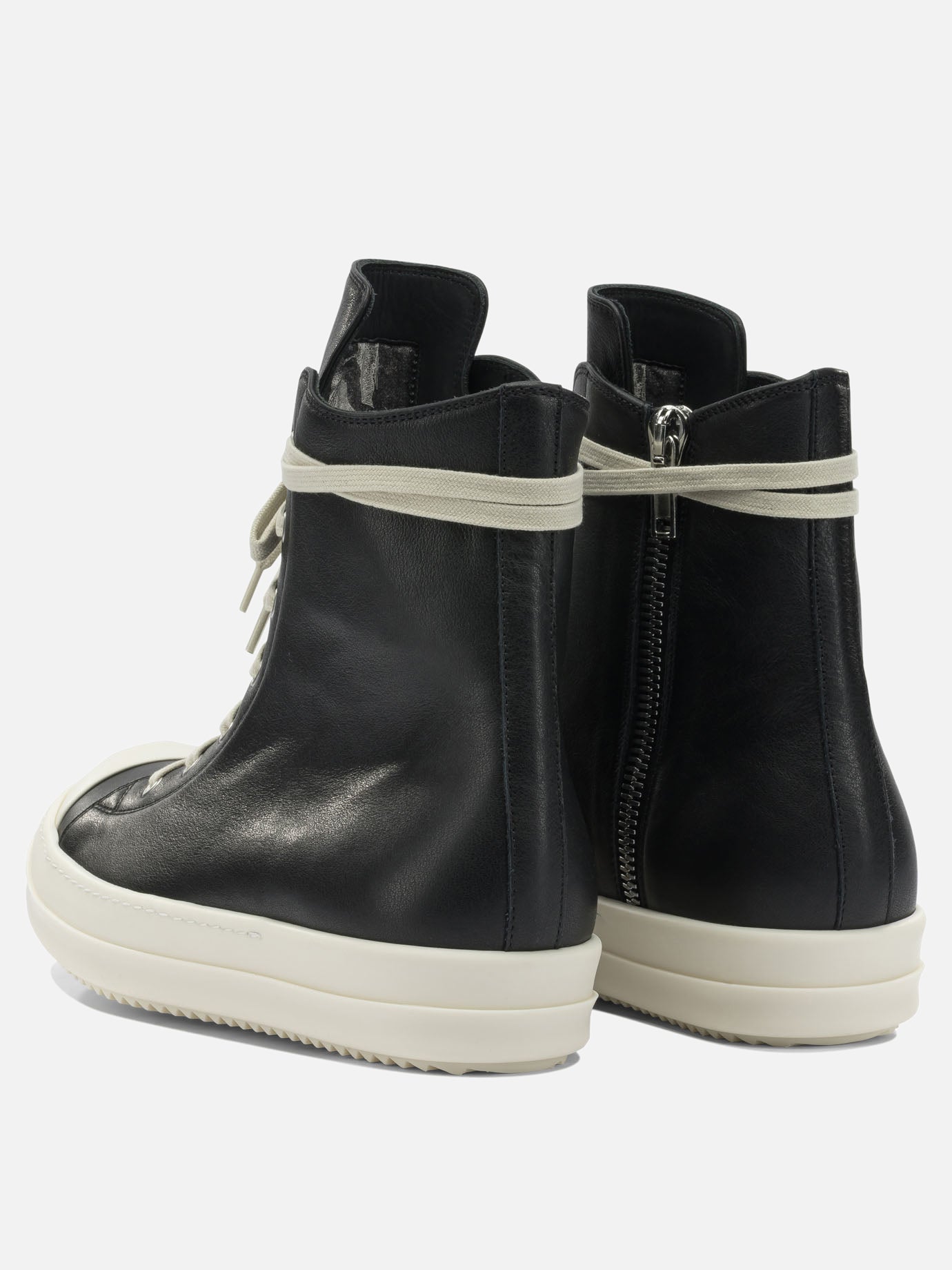 High top sneakers 100% cow leather - 100% thermoplastic rubber  Black - Rick Owens Men | PDP | VIETTI Online Store | Zoom-Modal_4
