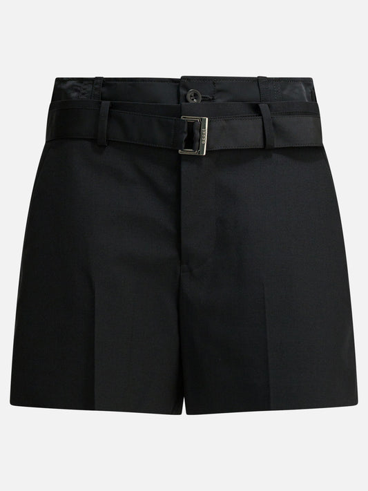 Formal shorts Solid colour  Black - Sacai Women | PDP | VIETTI Online Store 
