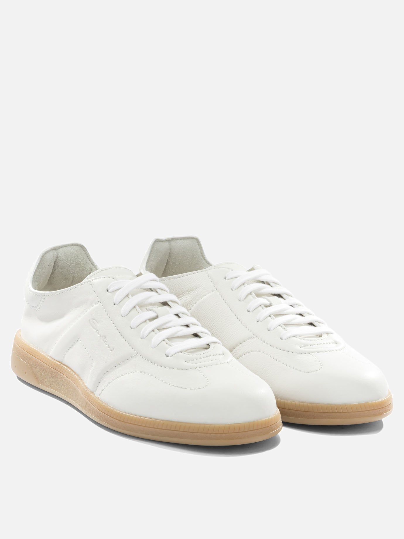 Sneaker basse 100% leather - 100% rubber  Bianco - Santoni Uomo | PDP | VIETTI Online Store | Zoom-Modal_2
