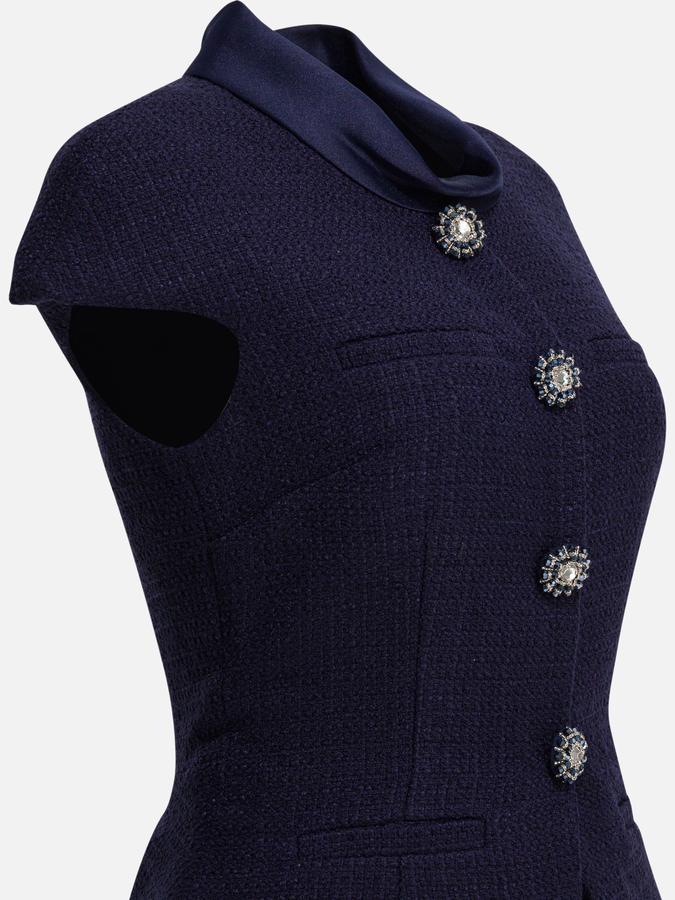 Midi dresses Solid colour  Blue - Self-portrait Women | PDP | VIETTI Online Store | Zoom-Modal_4
