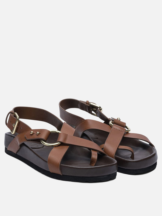 Flat sandals 100% leather - 100% rubber  Brown - Soeur Women | PLP | VIETTI Online Store | 2

