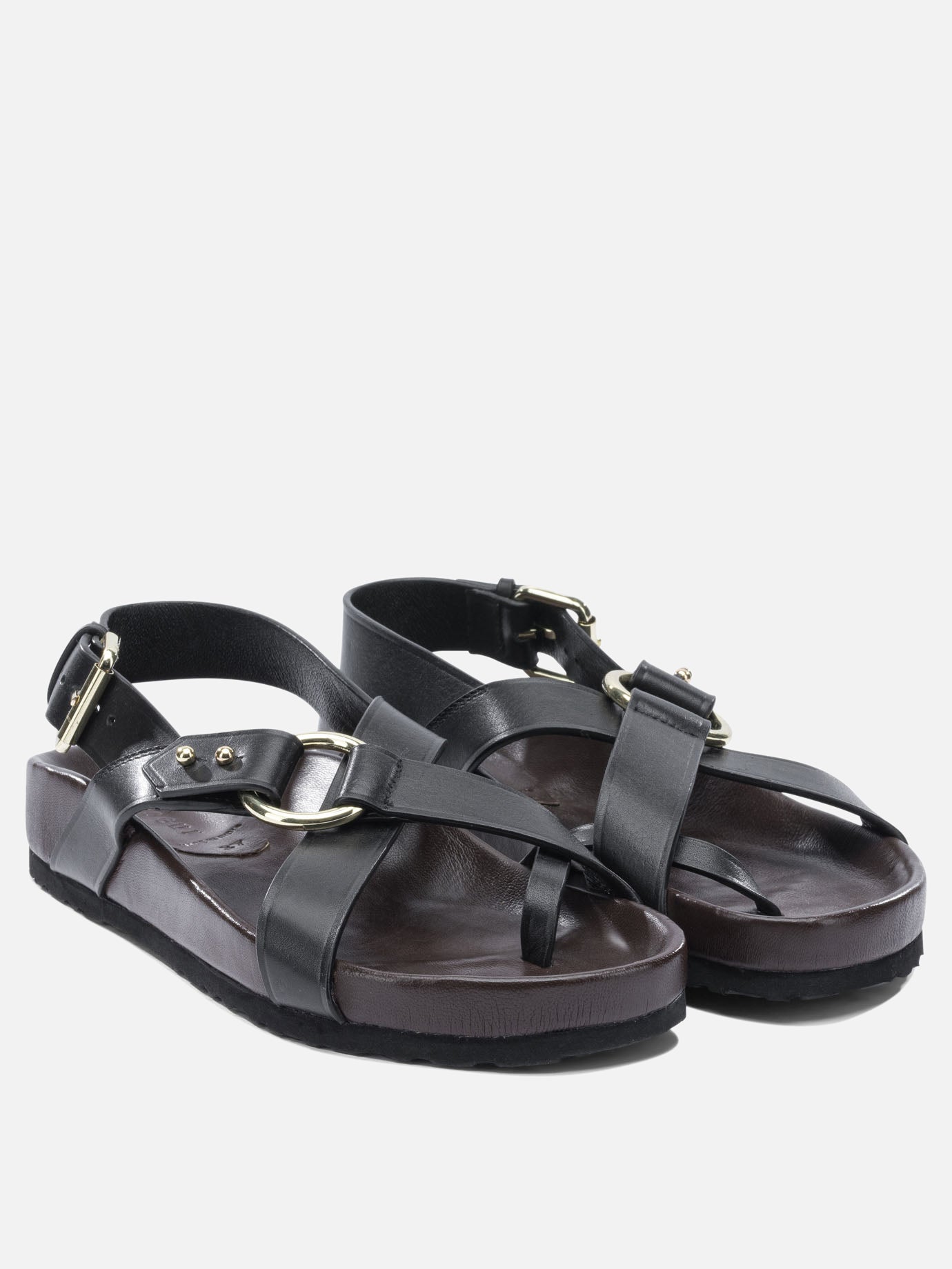 Flat sandals 100% leather - 100% rubber  Black - Soeur Women | PDP | VIETTI Online Store | Zoom-Modal_2
