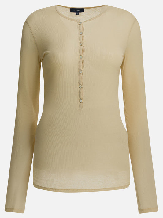 Henley t-shirts Solid colour  Beige - Soeur Women | PLP | VIETTI Online Store 
