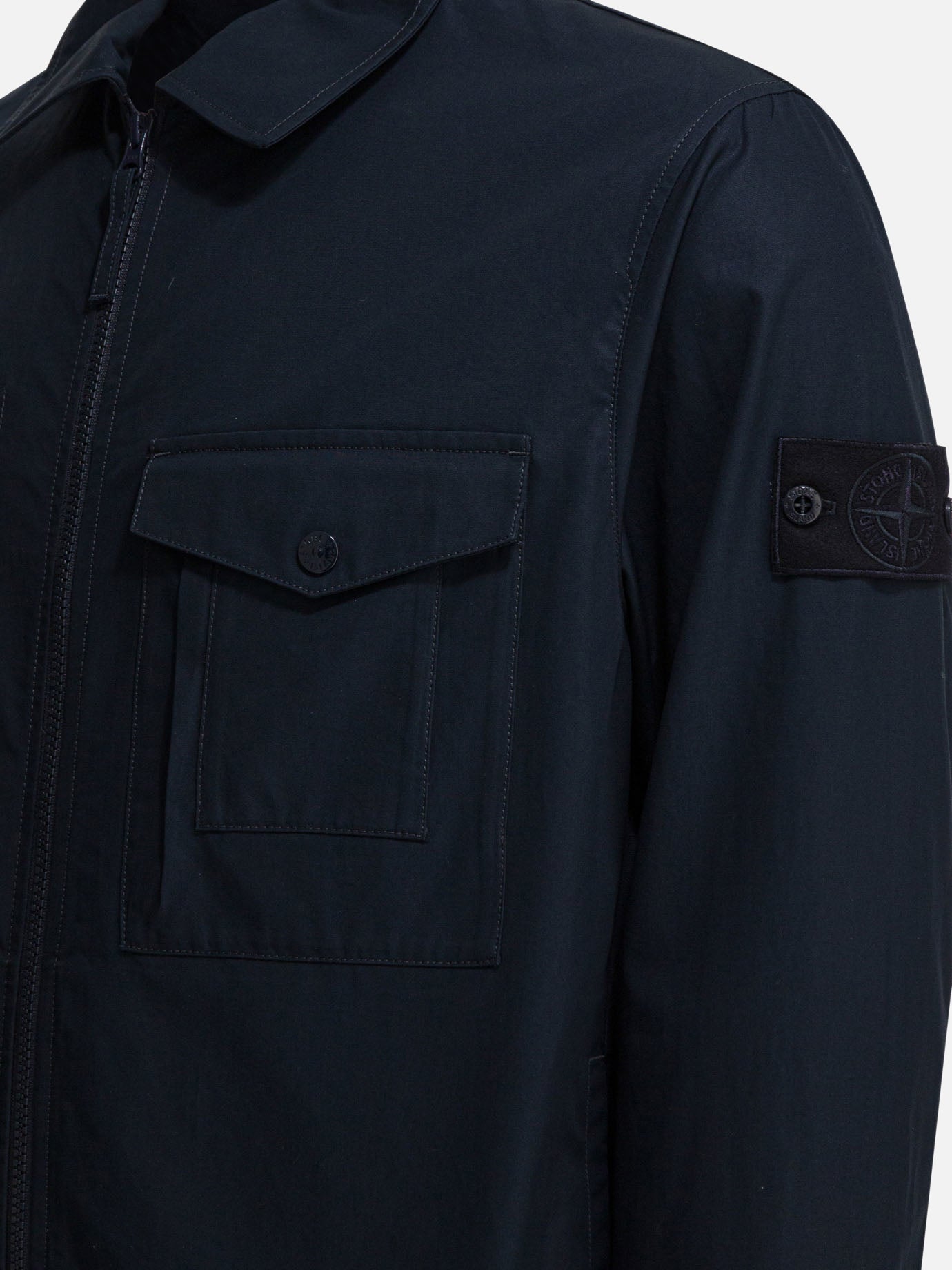 Quilted & Utility Jackets Solid colour  Blue - Stone Island Men | PDP | VIETTI Online Store | thumbnail_3