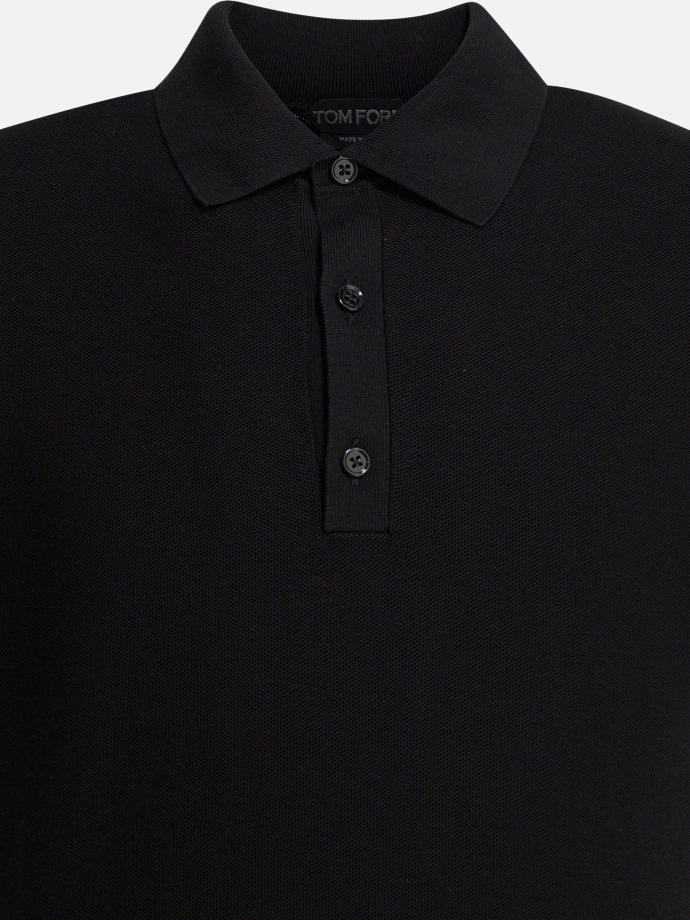 Polo shirts with buttons Solid colour  Black - Tom Ford Men | PDP | VIETTI Online Store | thumbnail_3