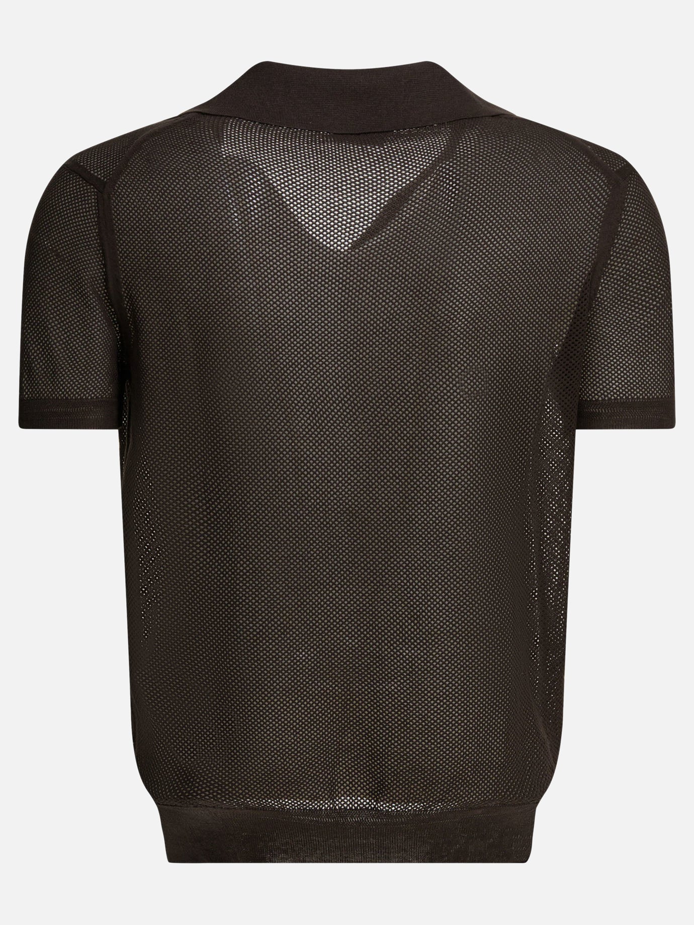 Polo shirts without buttons 50% silk 50% cotton  Brown - Tom Ford Men | PDP | VIETTI Online Store | Zoom-Modal_2
