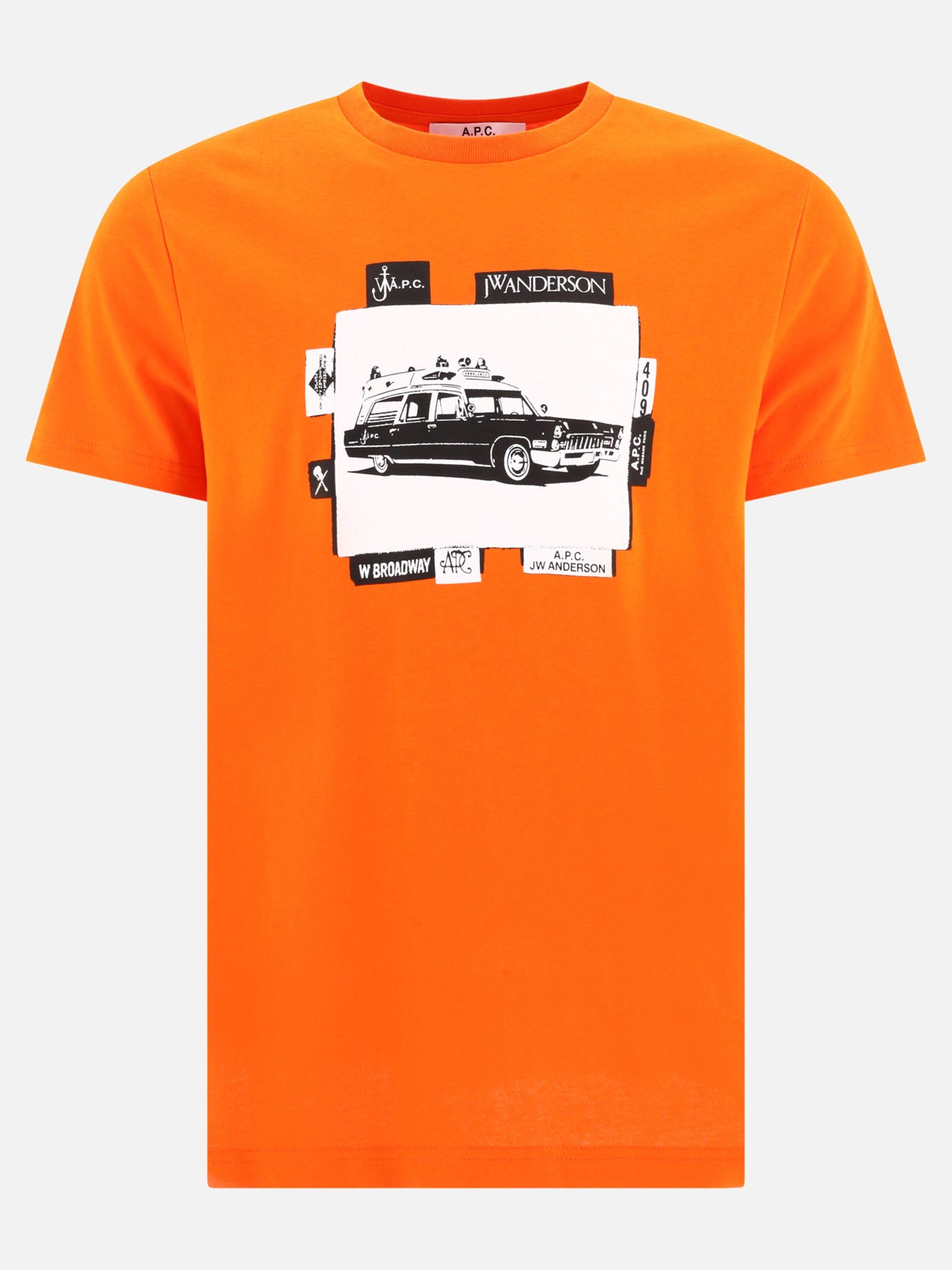 Crewneck t-shirts 100% cotton  Orange - A.P.C. Men | PDP | VIETTI Online Store | thumbnail