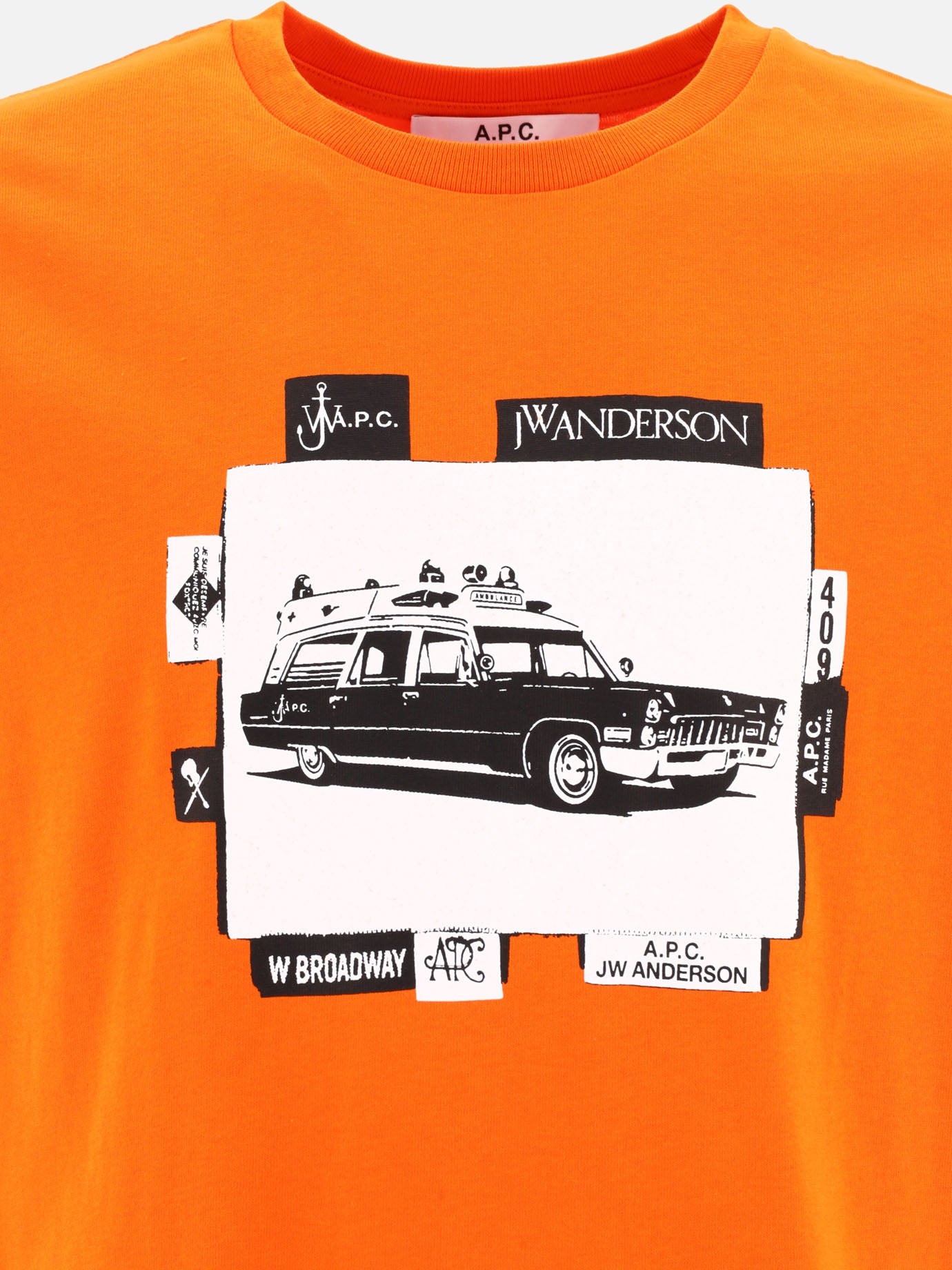 Crewneck t-shirts 100% cotton  Orange - A.P.C. Men | PDP | VIETTI Online Store | thumbnail_3
