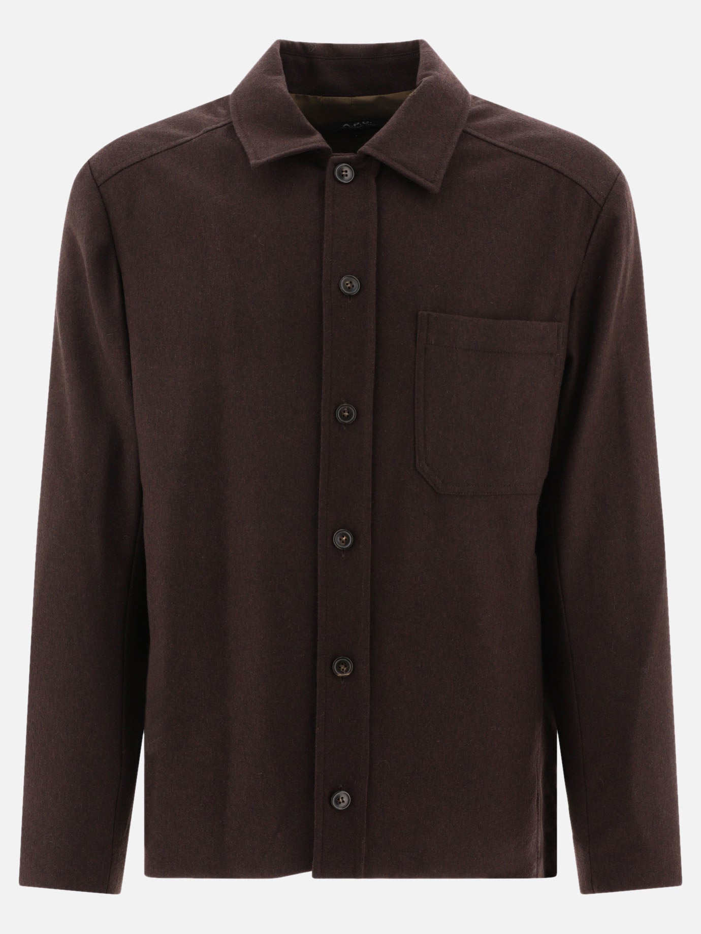 Giacche overshirt 70% lana 25% poliammide 5% poliestere  Marrone - A.P.C. Uomo | PDP | VIETTI Online Store | thumbnail