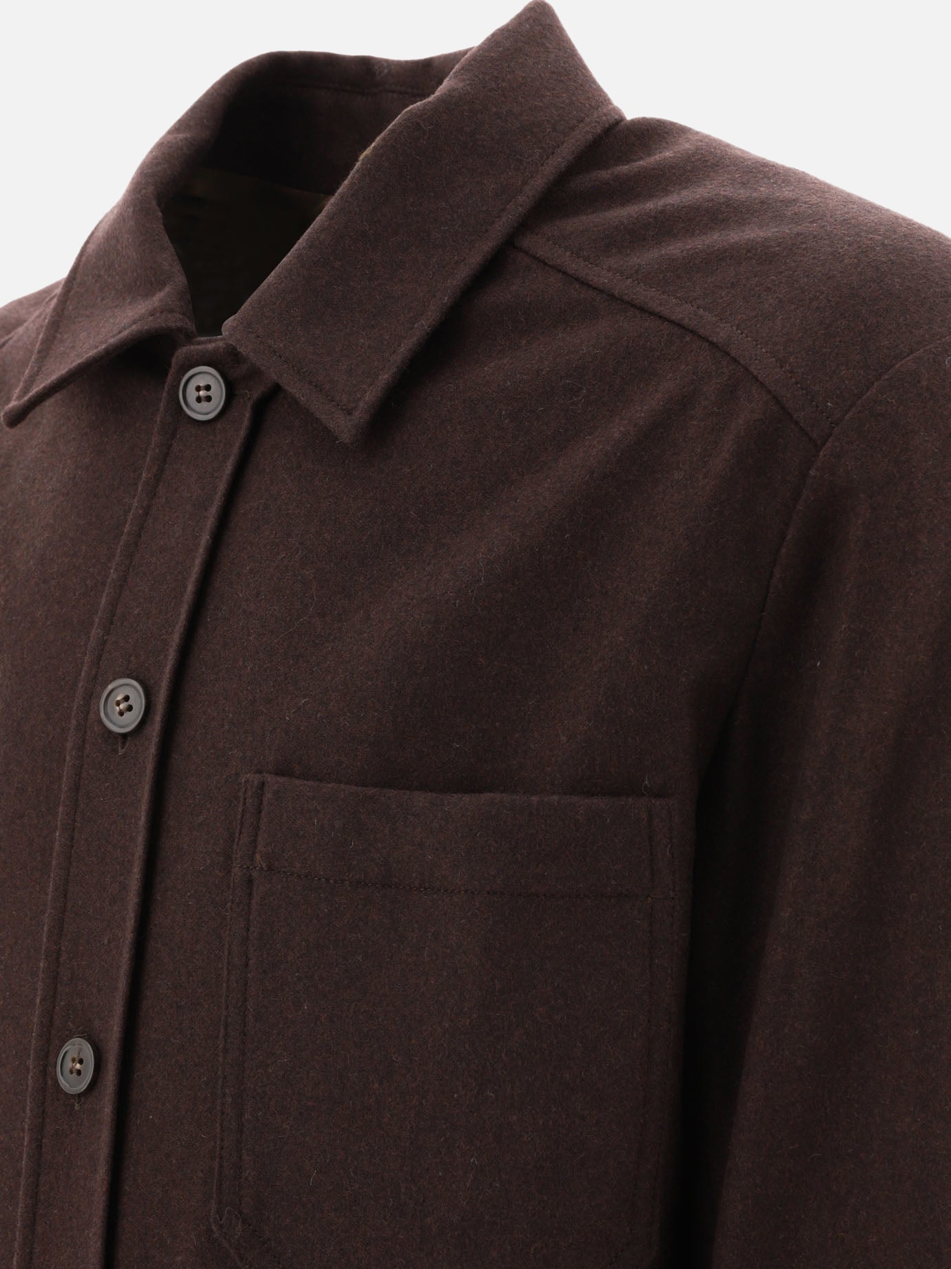 Giacche overshirt 70% lana 25% poliammide 5% poliestere  Marrone - A.P.C. Uomo | PDP | VIETTI Online Store | thumbnail_4