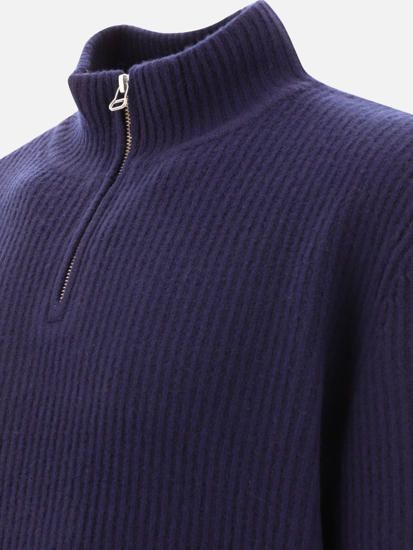 Half zip sweaters 100% lana merino  Blue - A.P.C. Men | PDP | VIETTI Online Store | thumbnail_4