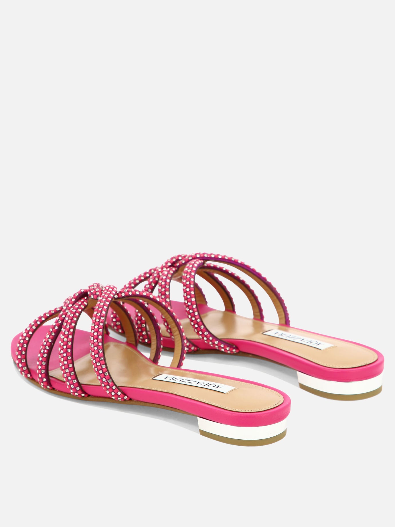 Flat sandals 100% pelle - 100% cuoio  Fuchsia - Aquazzura Women | PDP | VIETTI Online Store | thumbnail_4