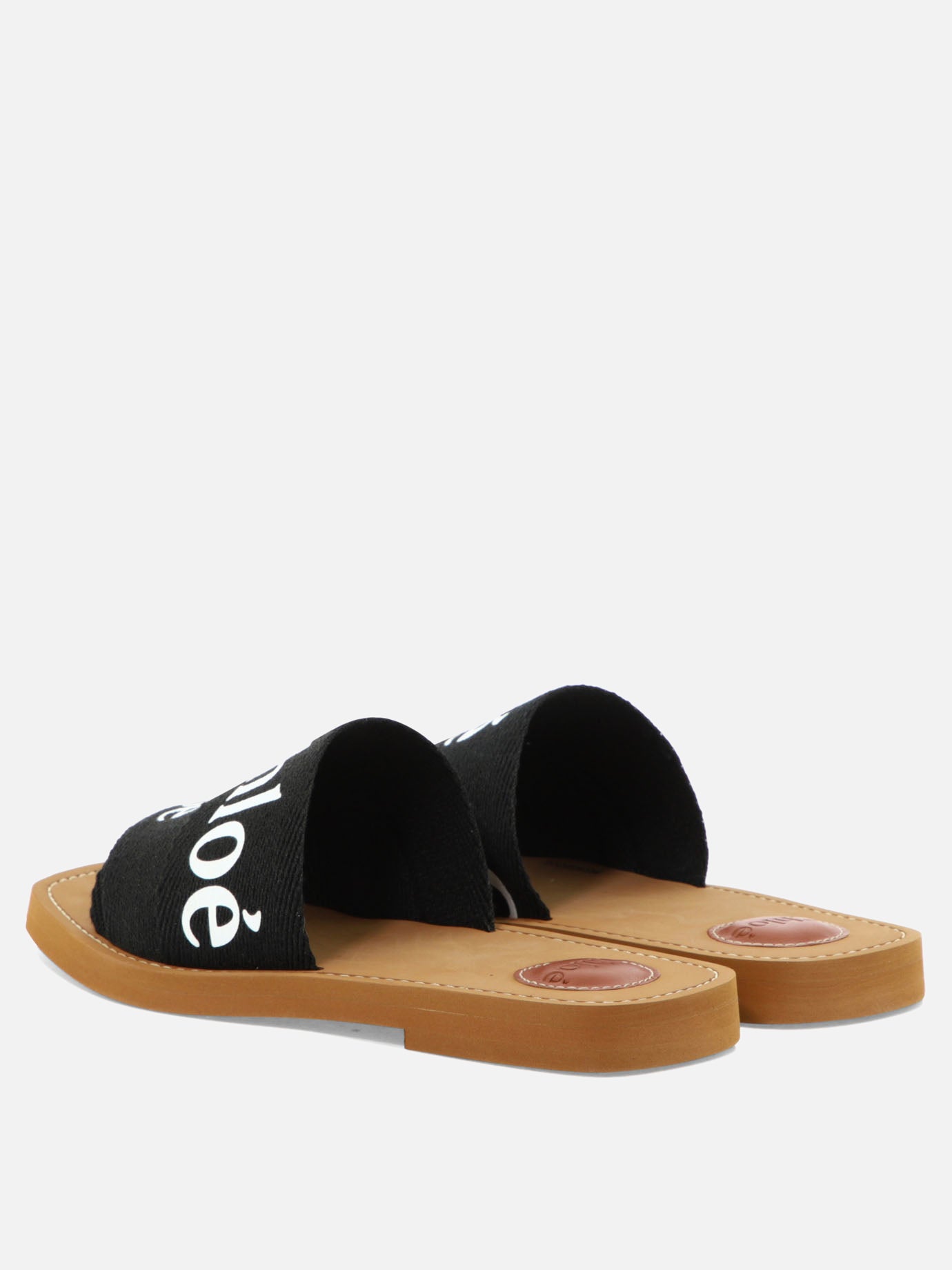 Flat sandals 90% linen 10% polyester - 100% ethylene vinyl acetate  Black - Chloé Women | PDP | VIETTI Online Store | Zoom-Modal_4
